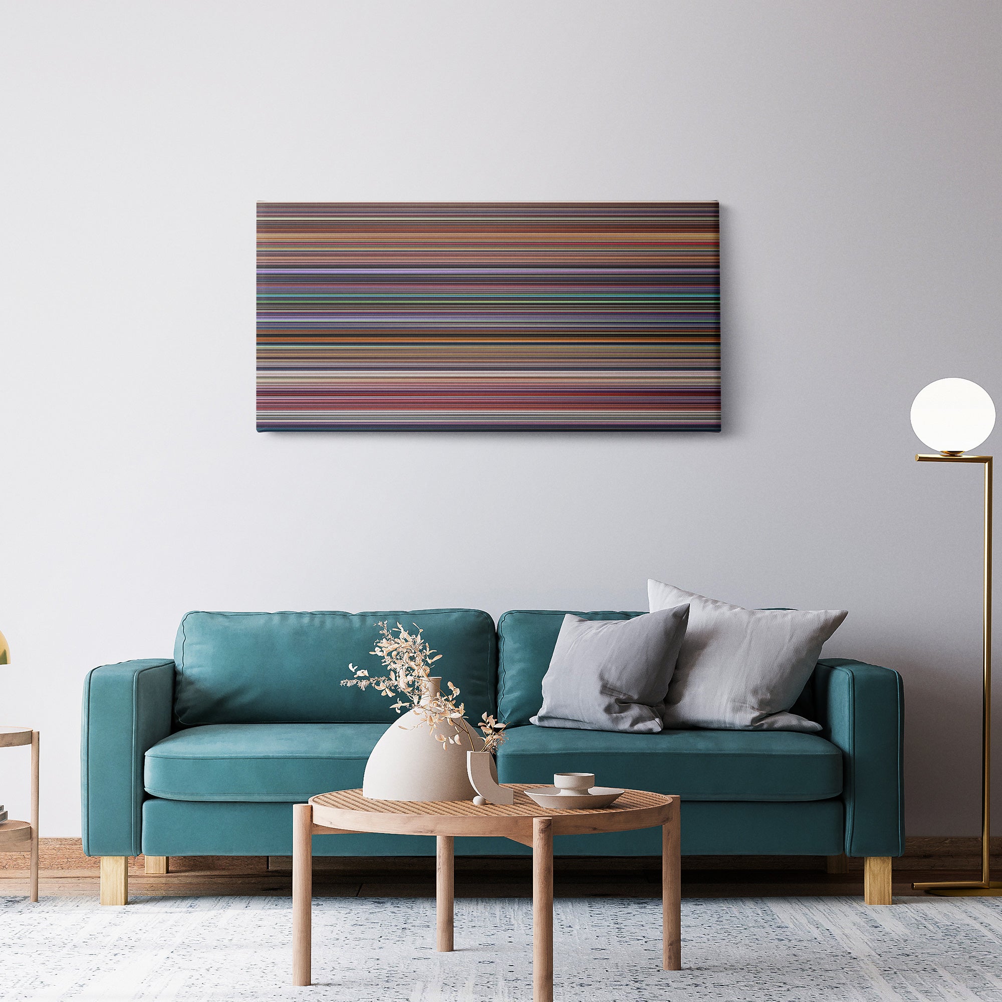 Akira (1988) CineSpectrum Color Spectrum Canvas Print - Hanging Horizontal on Wall in Room