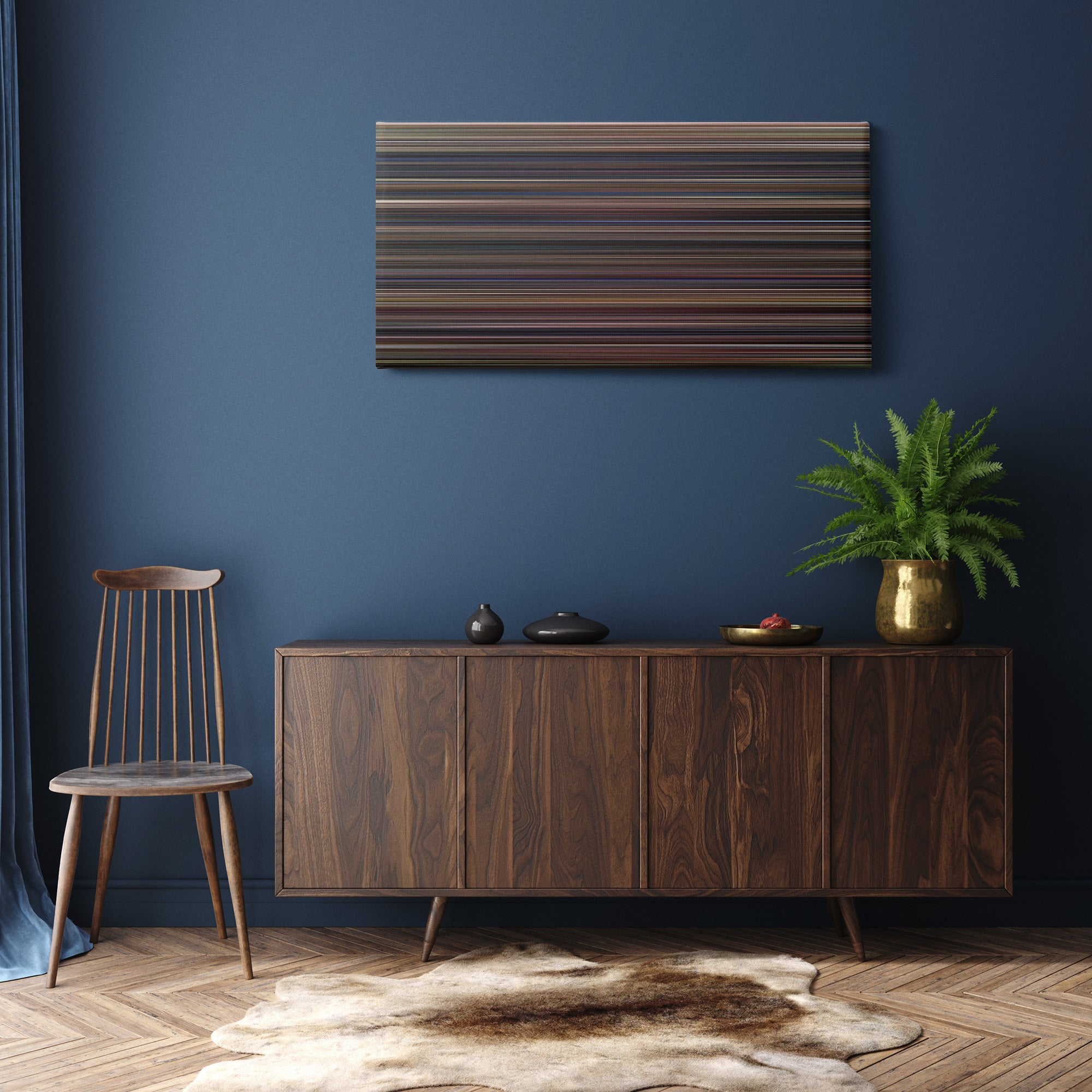Almost Famous (2000) CineSpectrum Color Spectrum Canvas Print - Hanging Horizontal on Wall in Room