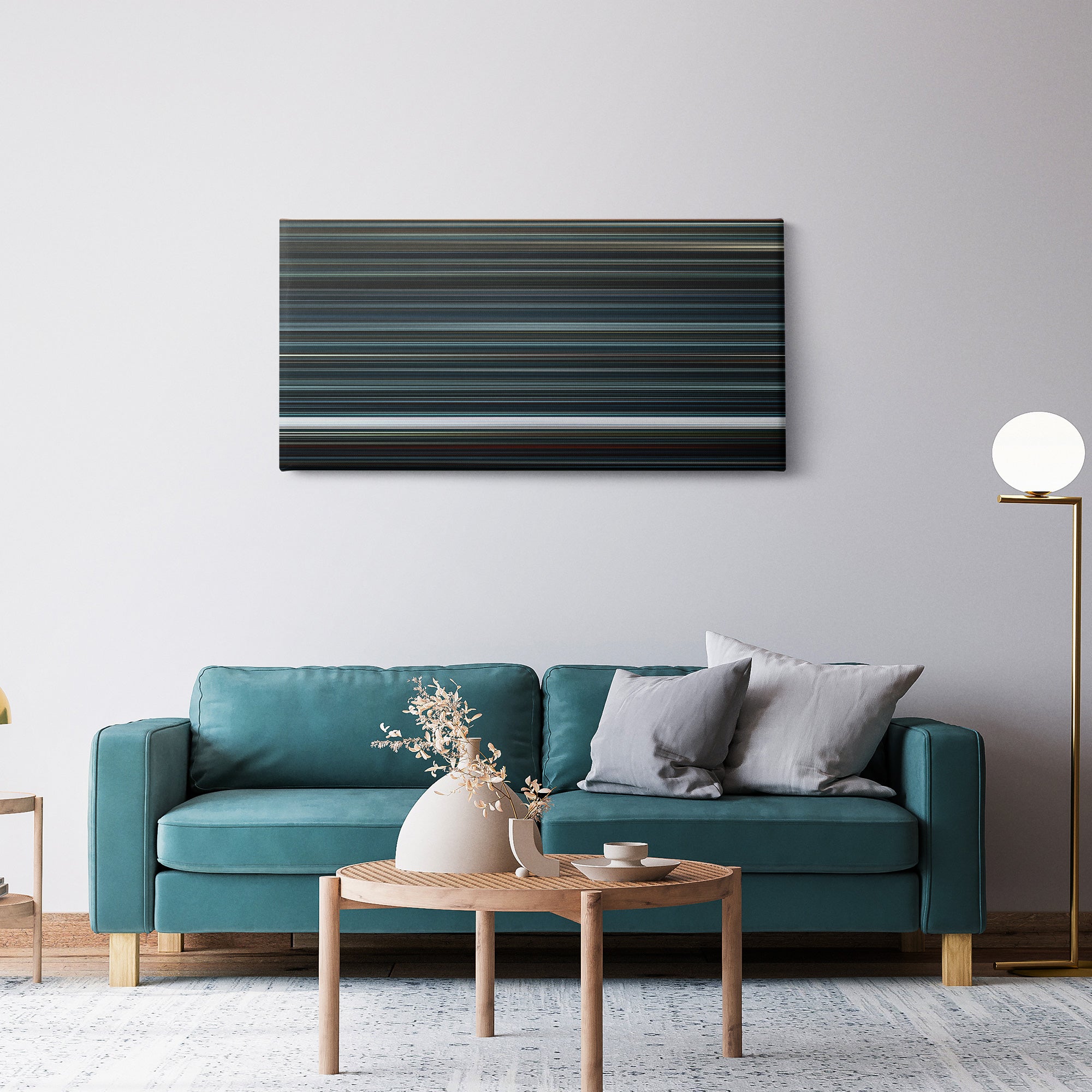 Arrival (2016) CineSpectrum Color Spectrum Canvas Print - Hanging Horizontal on Wall in Room