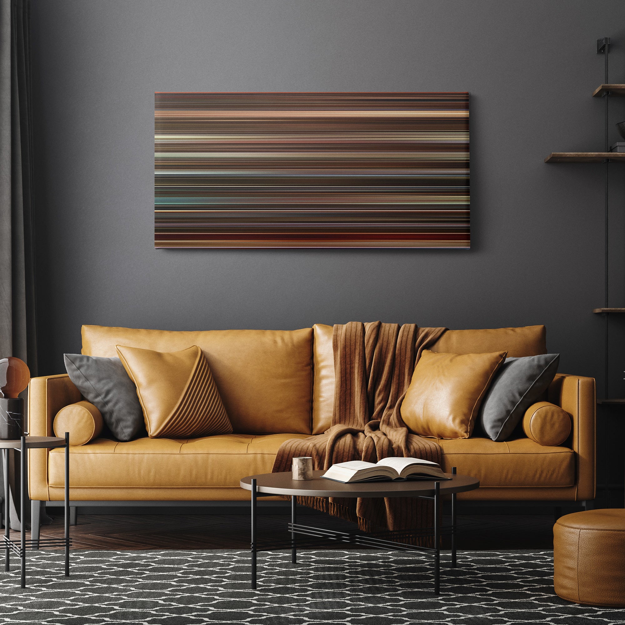Barton Fink (1991) CineSpectrum Color Spectrum Canvas Print - Hanging Horizontal on Wall in Room