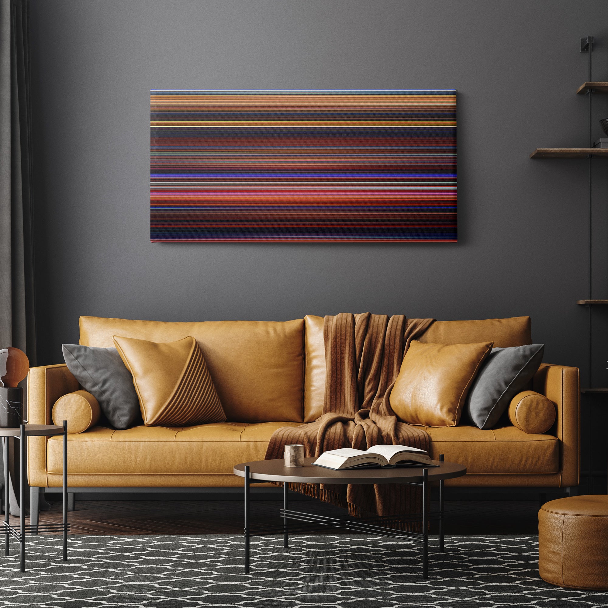 Beauty and the Beast (1991) CineSpectrum Color Spectrum Canvas Print - Hanging Horizontal on Wall in Room