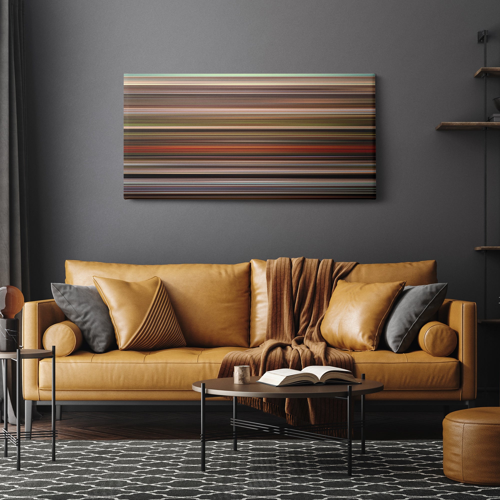 Blazing Saddles (1974) CineSpectrum Color Spectrum Canvas Print - Hanging Horizontal on Wall in Room