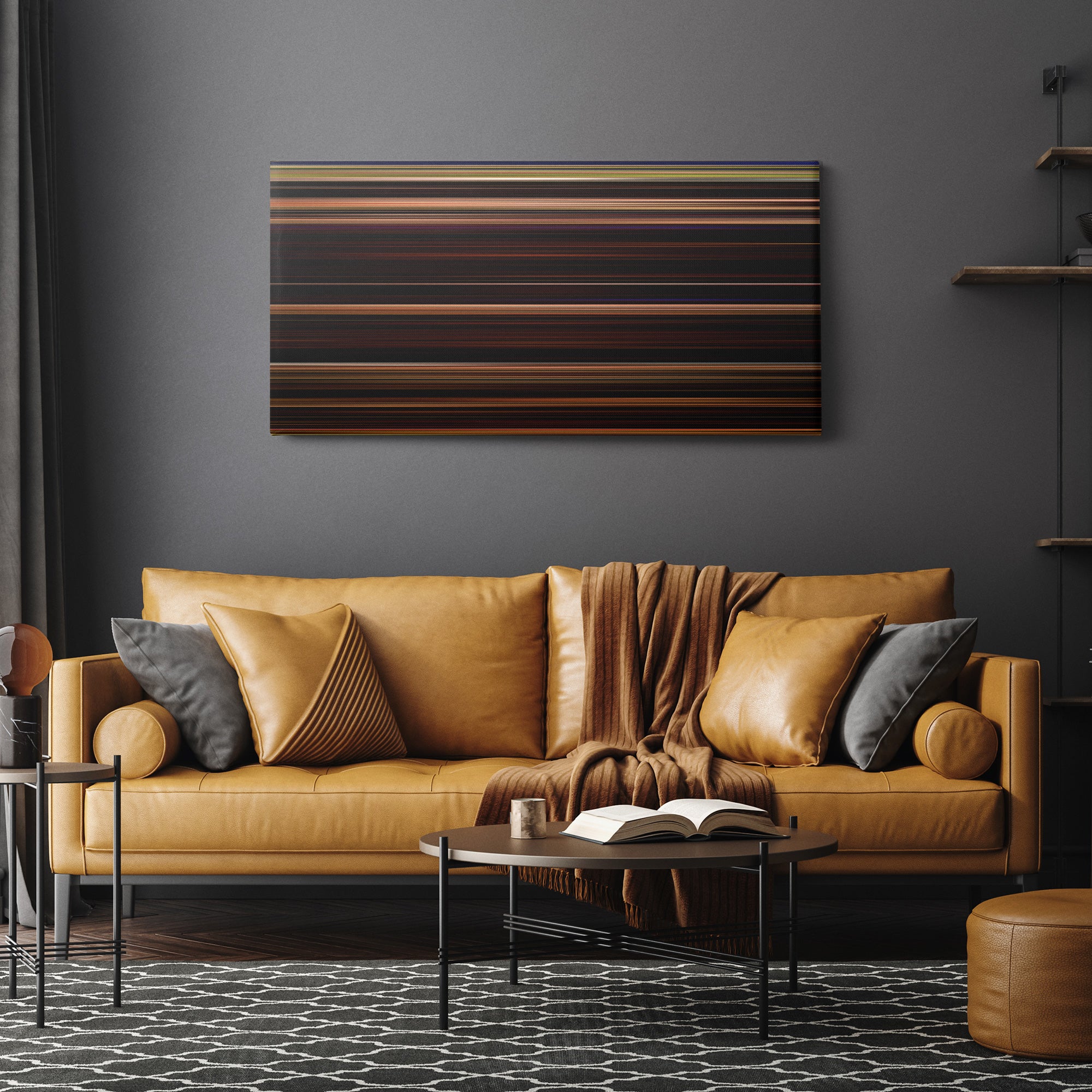 Blue Velvet (1986) CineSpectrum Color Spectrum Canvas Print - Hanging Horizontal on Wall in Room