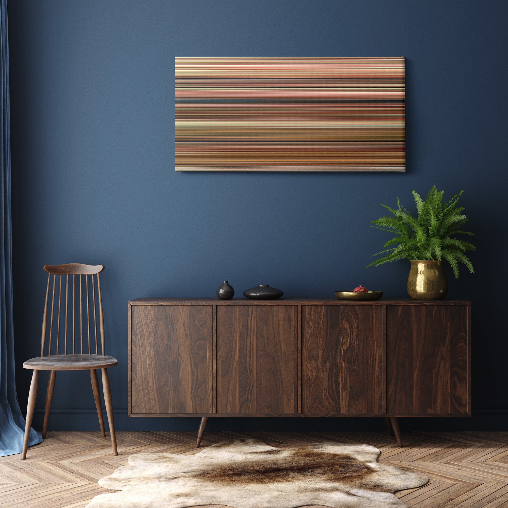 Bottle Rocket (1996) CineSpectrum Color Spectrum Canvas Print - Hanging Horizontal on Wall in Room