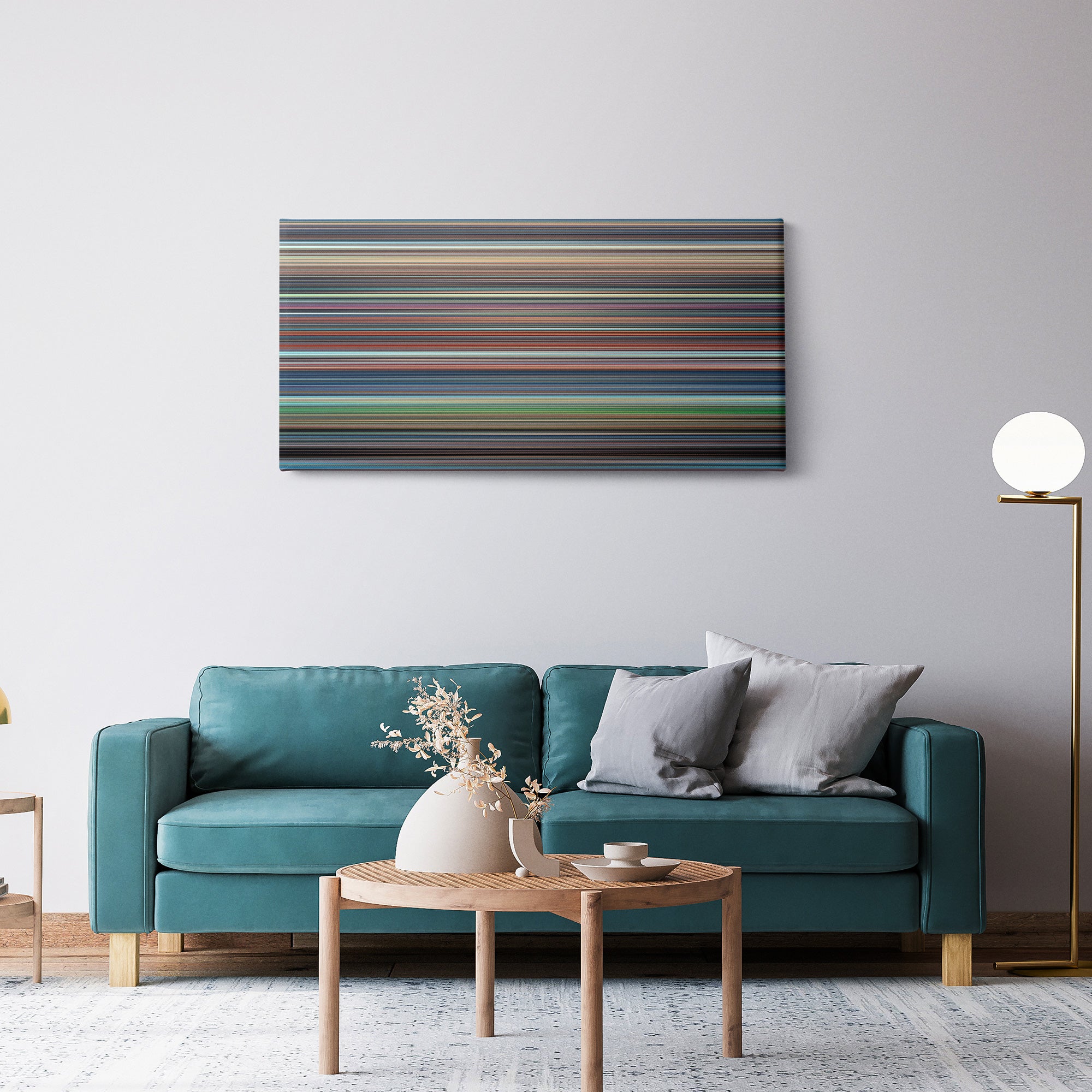 Castle in the Sky (1986) CineSpectrum Color Spectrum Canvas Print - Hanging Horizontal on Wall in Room