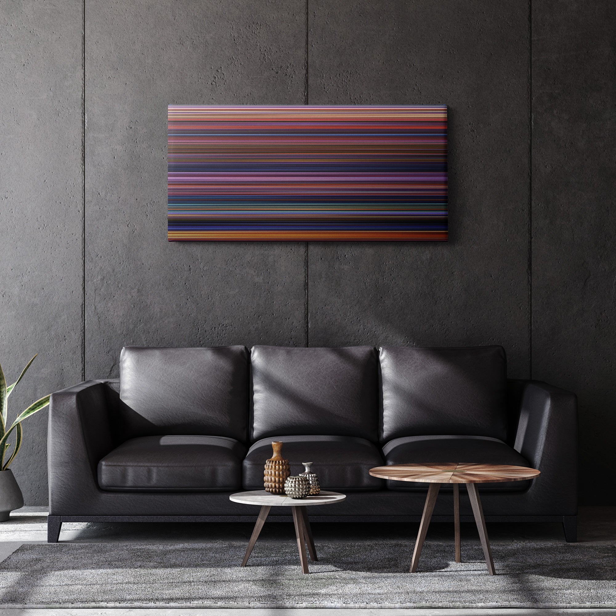 Coco (2017) CineSpectrum Color Spectrum Canvas Print - Hanging Horizontal on Wall in Room