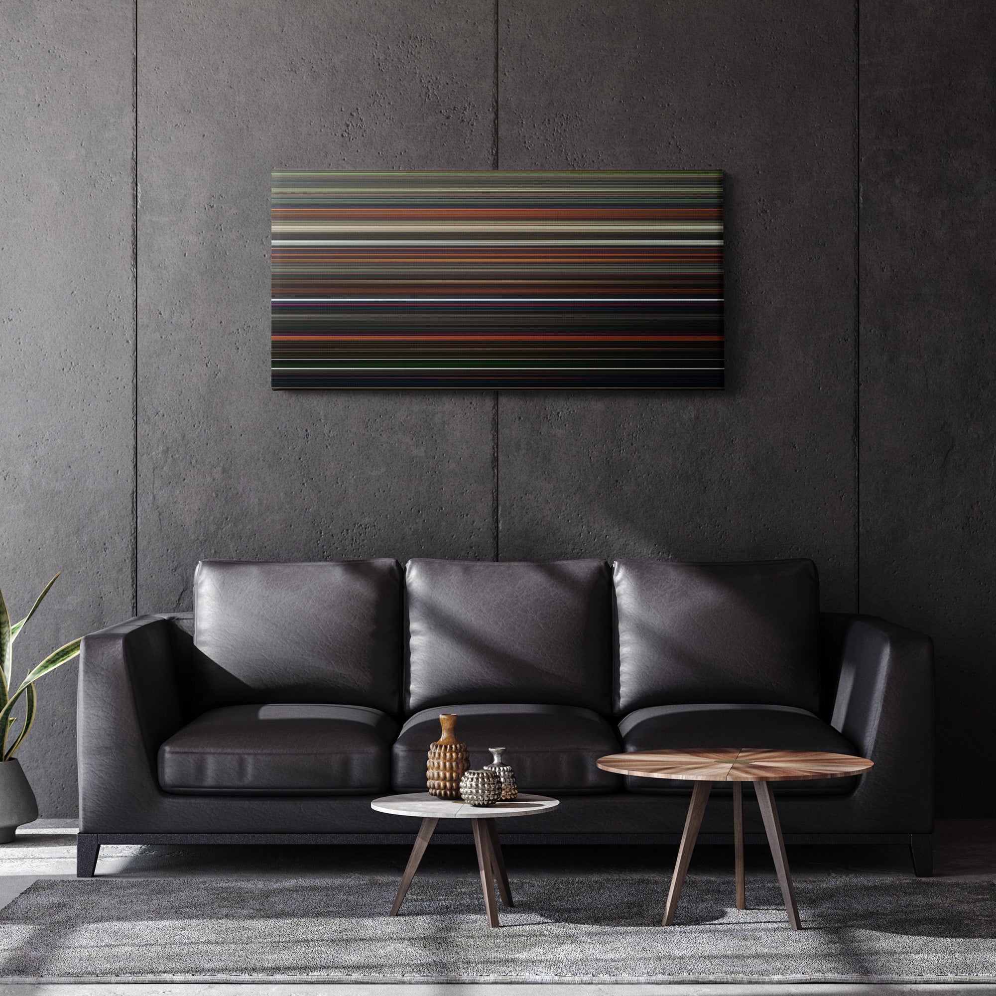 Coraline (2009) CineSpectrum Color Spectrum Canvas Print - Hanging Horizontal on Wall in Room