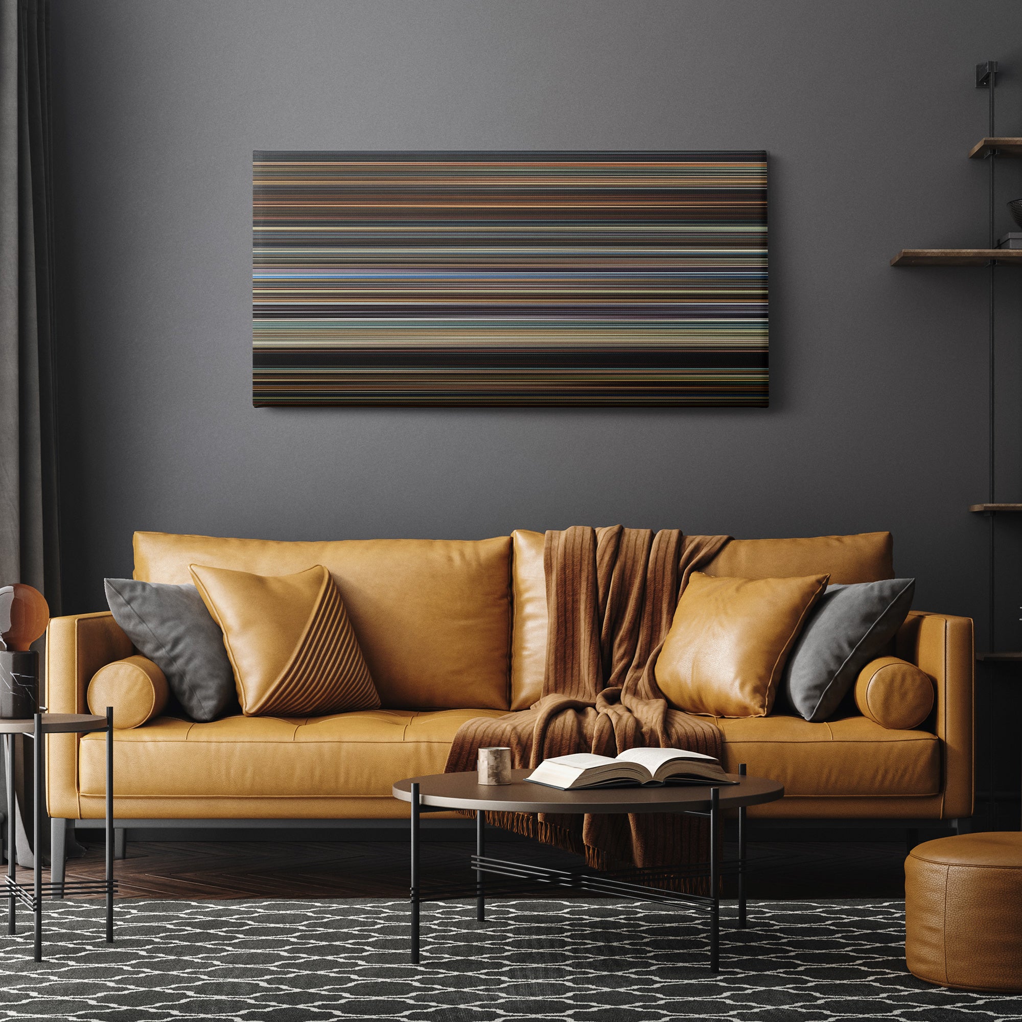 Crash (2004) CineSpectrum Color Spectrum Canvas Print - Hanging Horizontal on Wall in Room