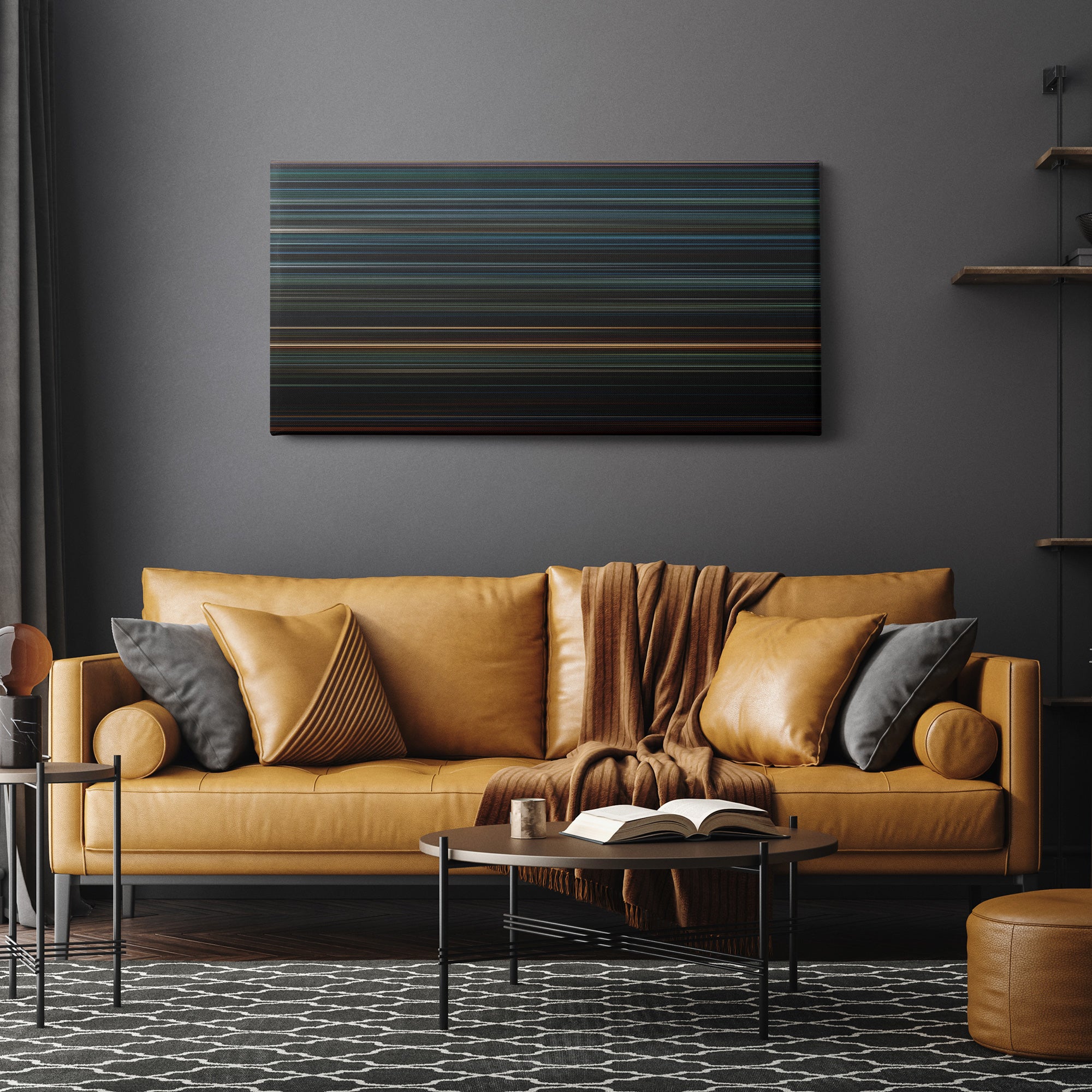 Dawn of the Planet of the Apes (2014) CineSpectrum Color Spectrum Canvas Print - Hanging Horizontal on Wall in Room