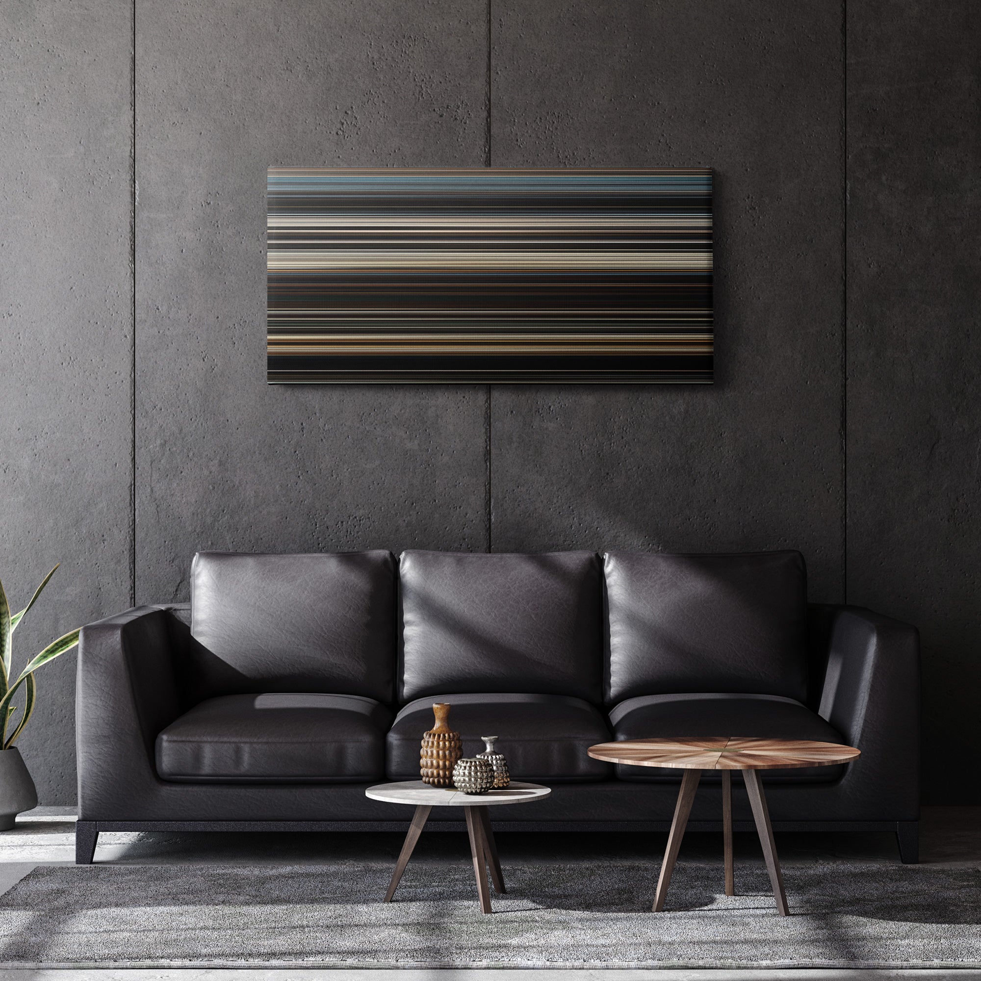 Dune (2021) CineSpectrum Color Spectrum Canvas Print - Hanging Horizontal on Wall in Room