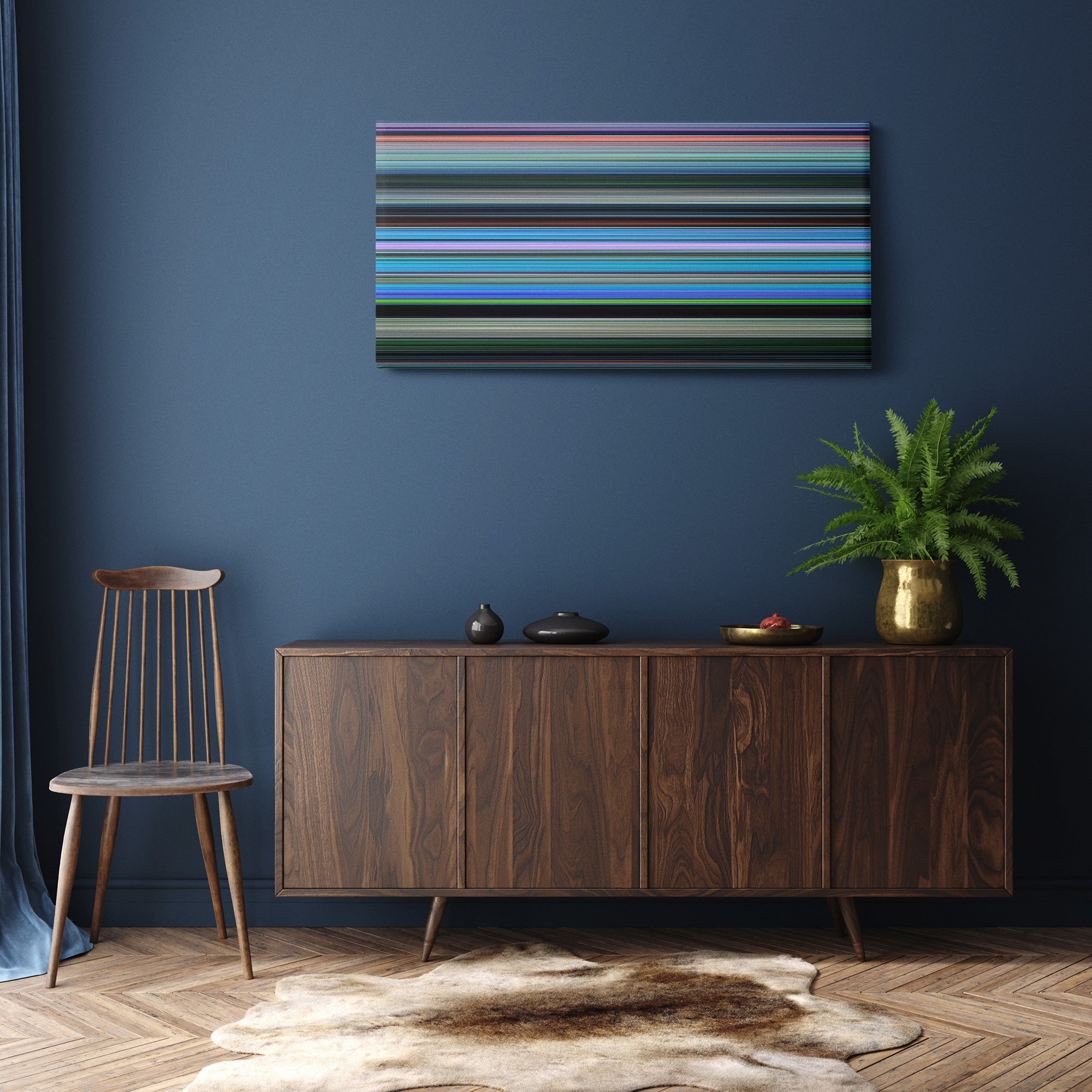 Finding Nemo (2003) CineSpectrum Color Spectrum Canvas Print - Hanging Horizontal on Wall in Room