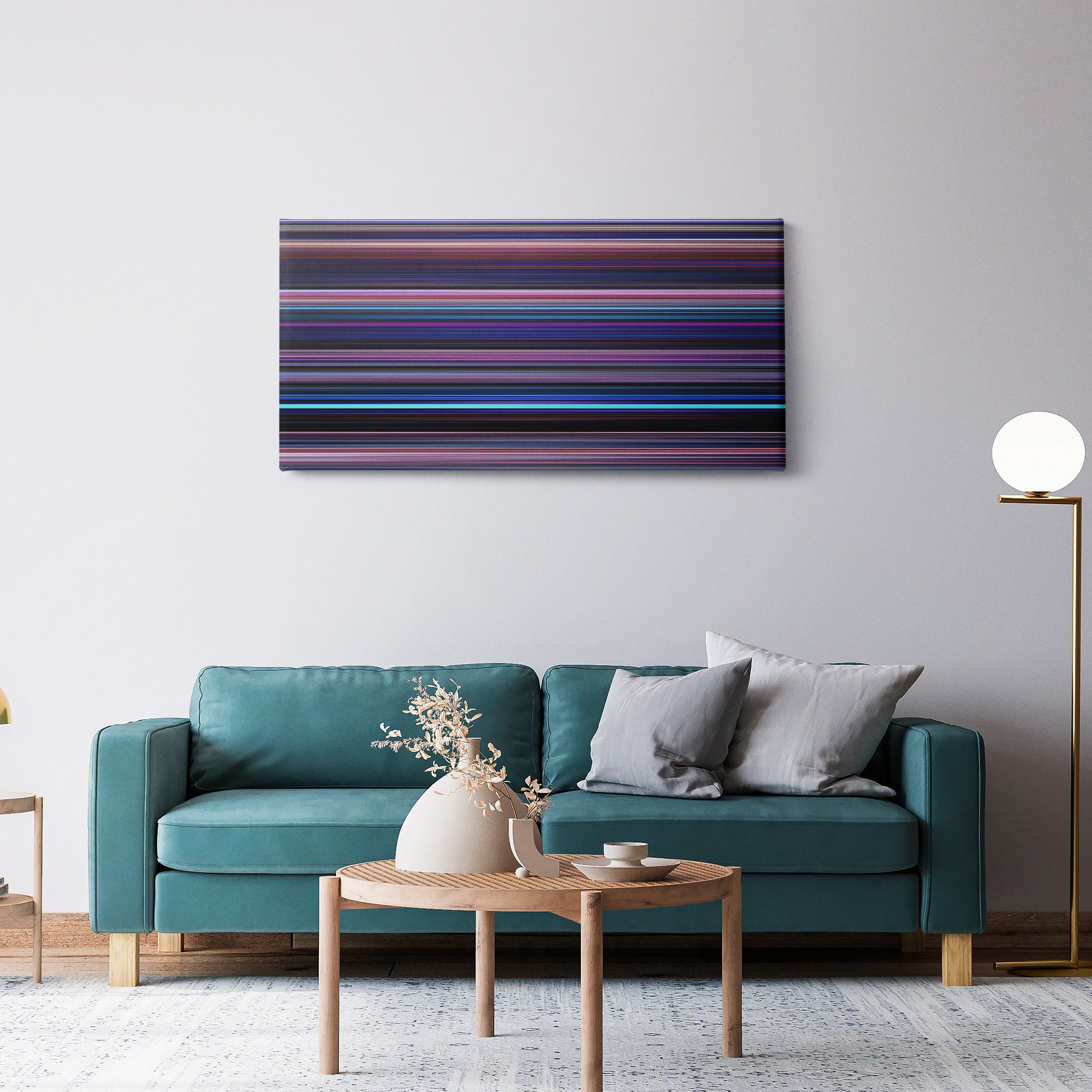 Frozen II (2019) CineSpectrum Color Spectrum Canvas Print - Hanging Horizontal on Wall in Room