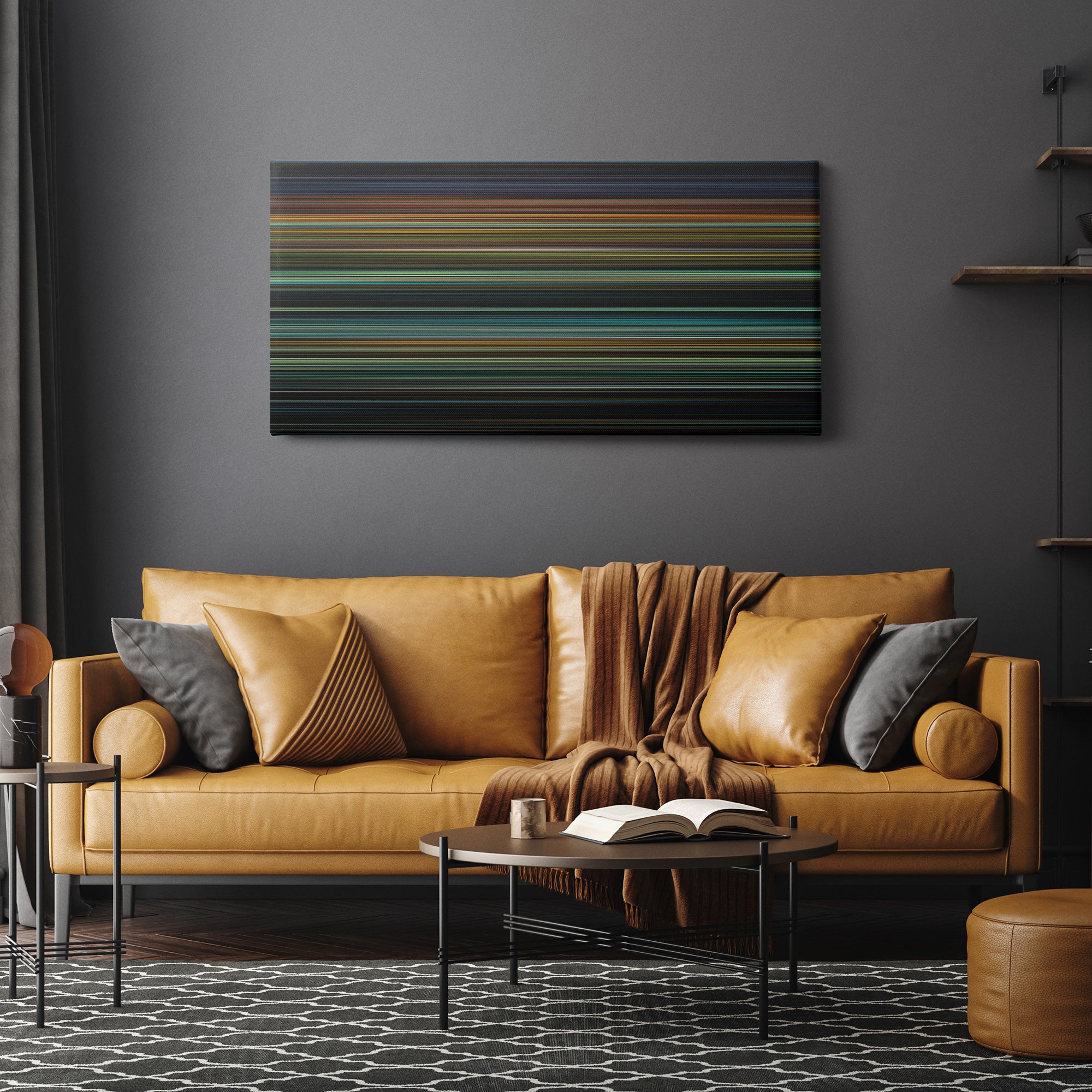 Halloween Kills (2021) CineSpectrum Color Spectrum Canvas Print - Hanging Horizontal on Wall in Room