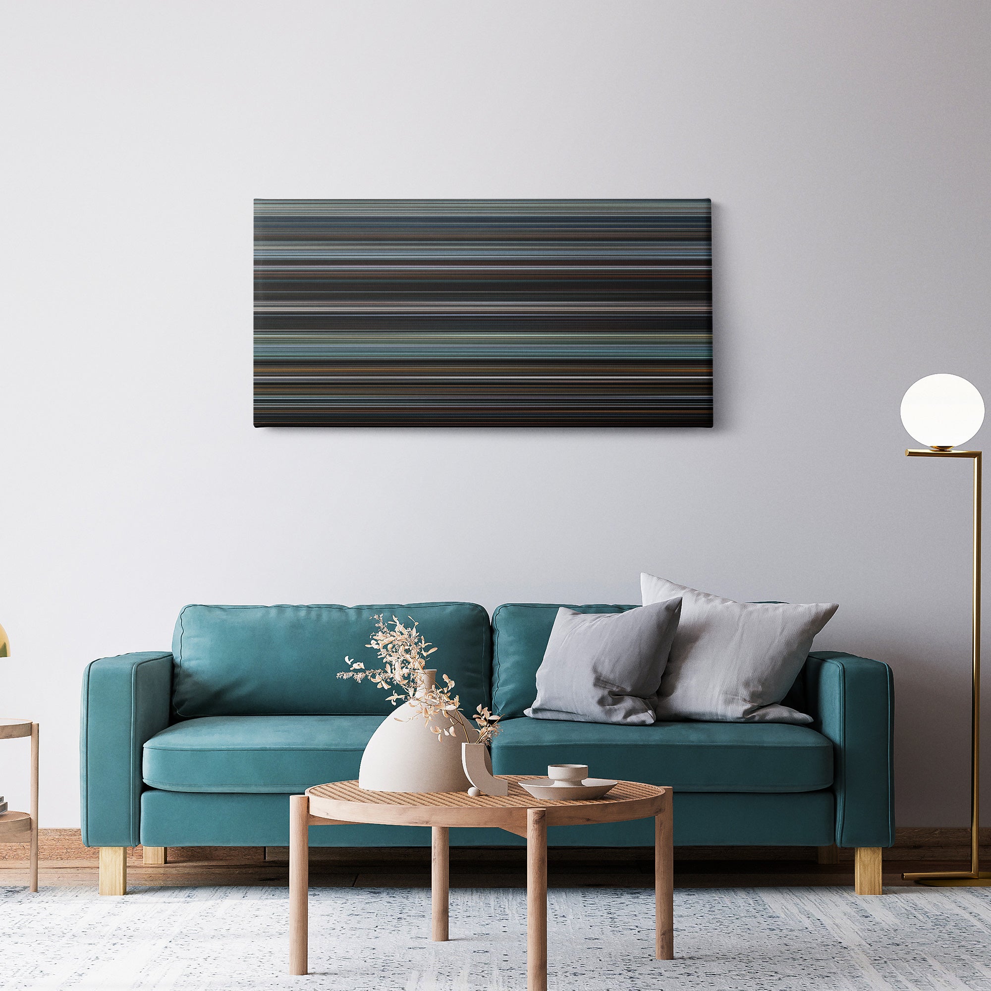 Heat (1995) CineSpectrum Color Spectrum Canvas Print - Hanging Horizontal on Wall in Room