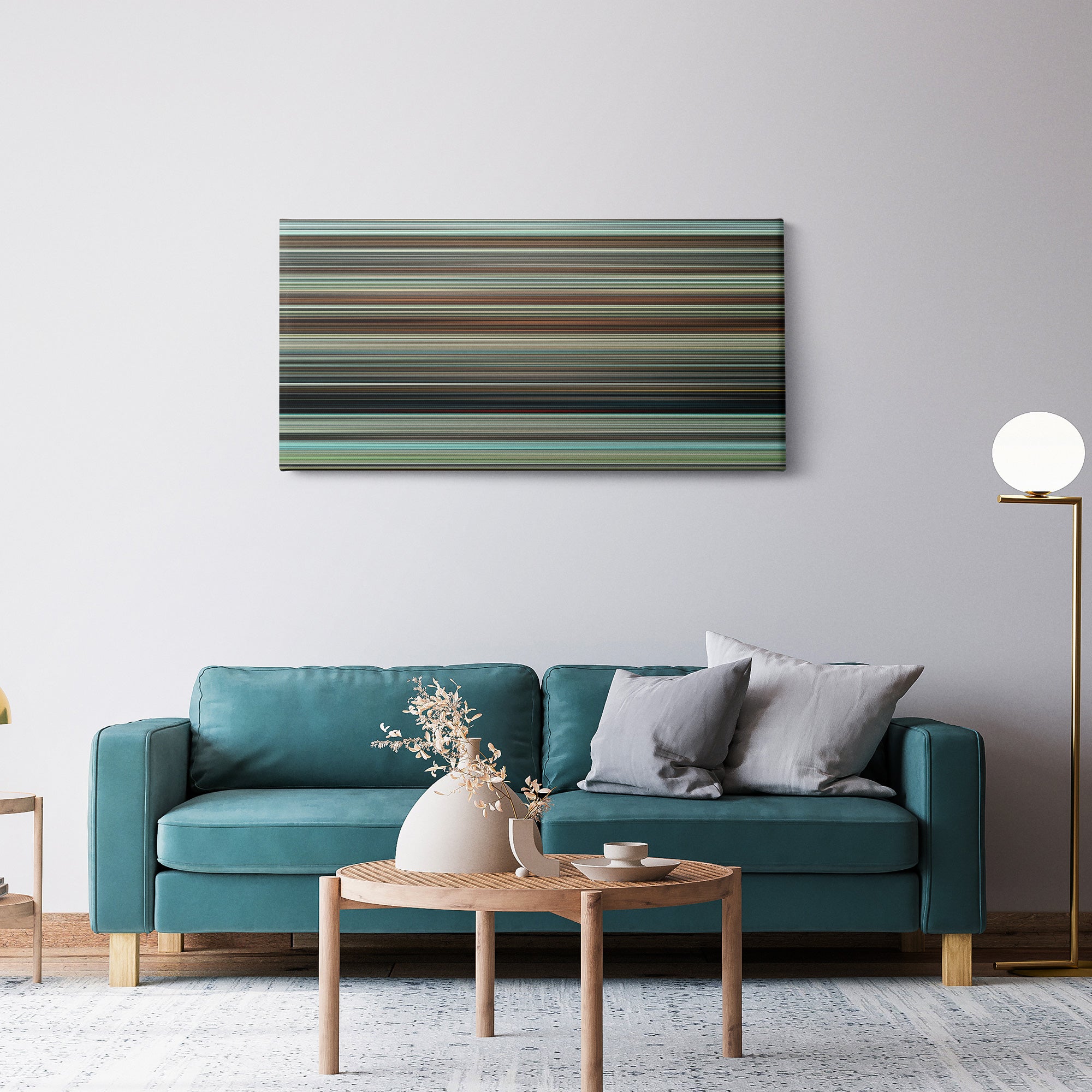 Hot Fuzz (2007) CineSpectrum Color Spectrum Canvas Print - Hanging Horizontal on Wall in Room