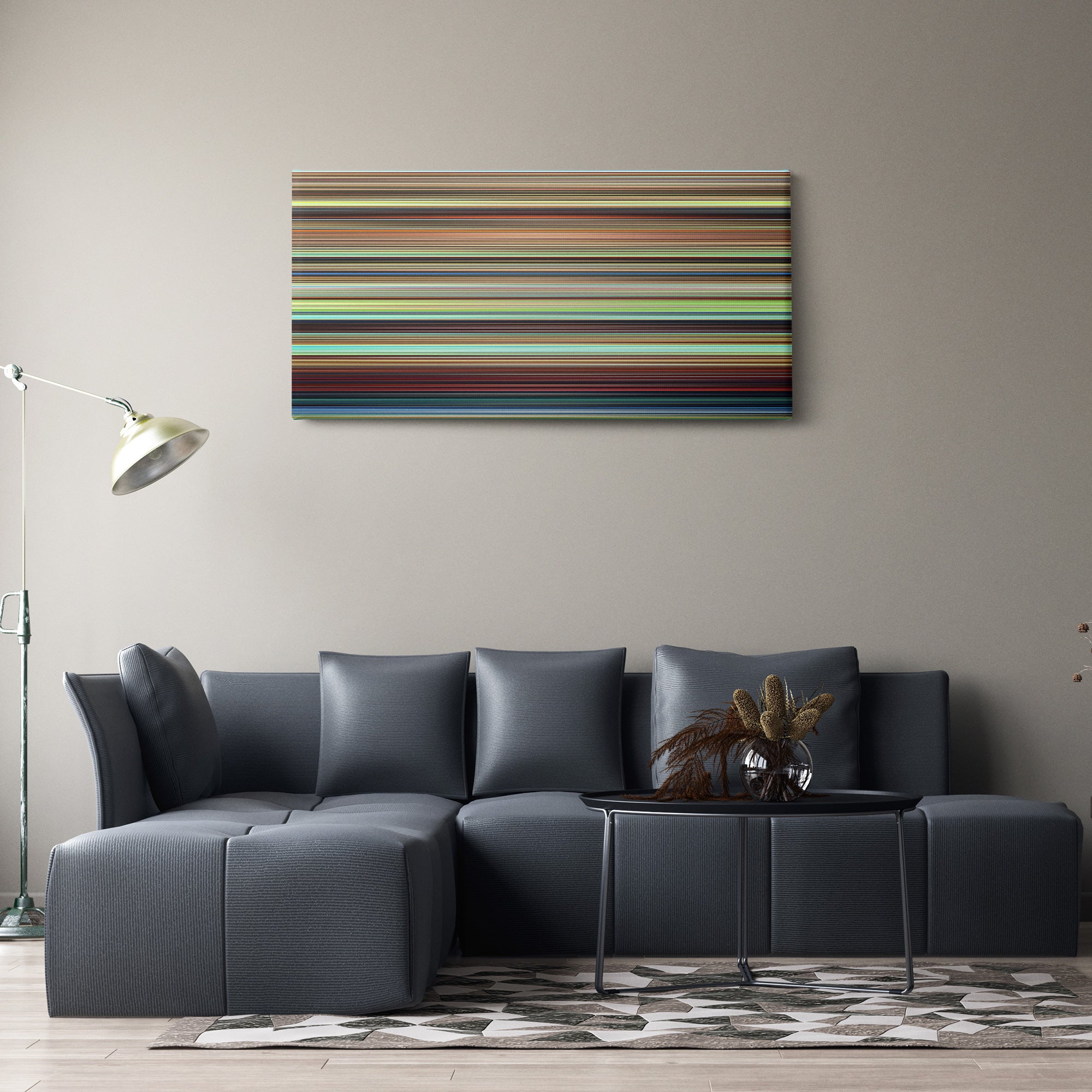 Howl's Moving Castle (2004) CineSpectrum Color Spectrum Canvas Print - Hanging Horizontal on Wall in Room