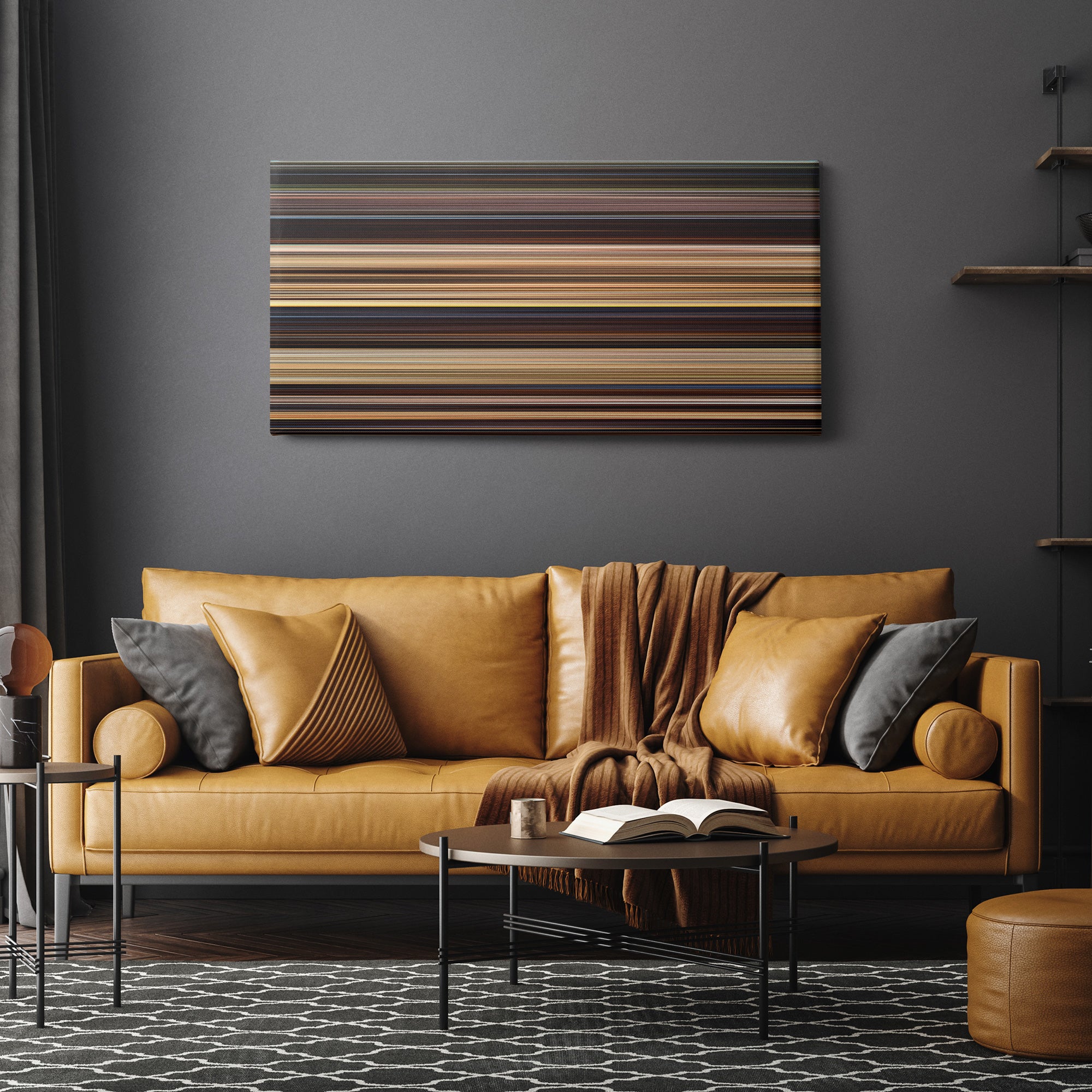 Indiana Jones and the Raiders of the Lost Ark (1981) CineSpectrum Color Spectrum Canvas Print - Hanging Horizontal on Wall in Room