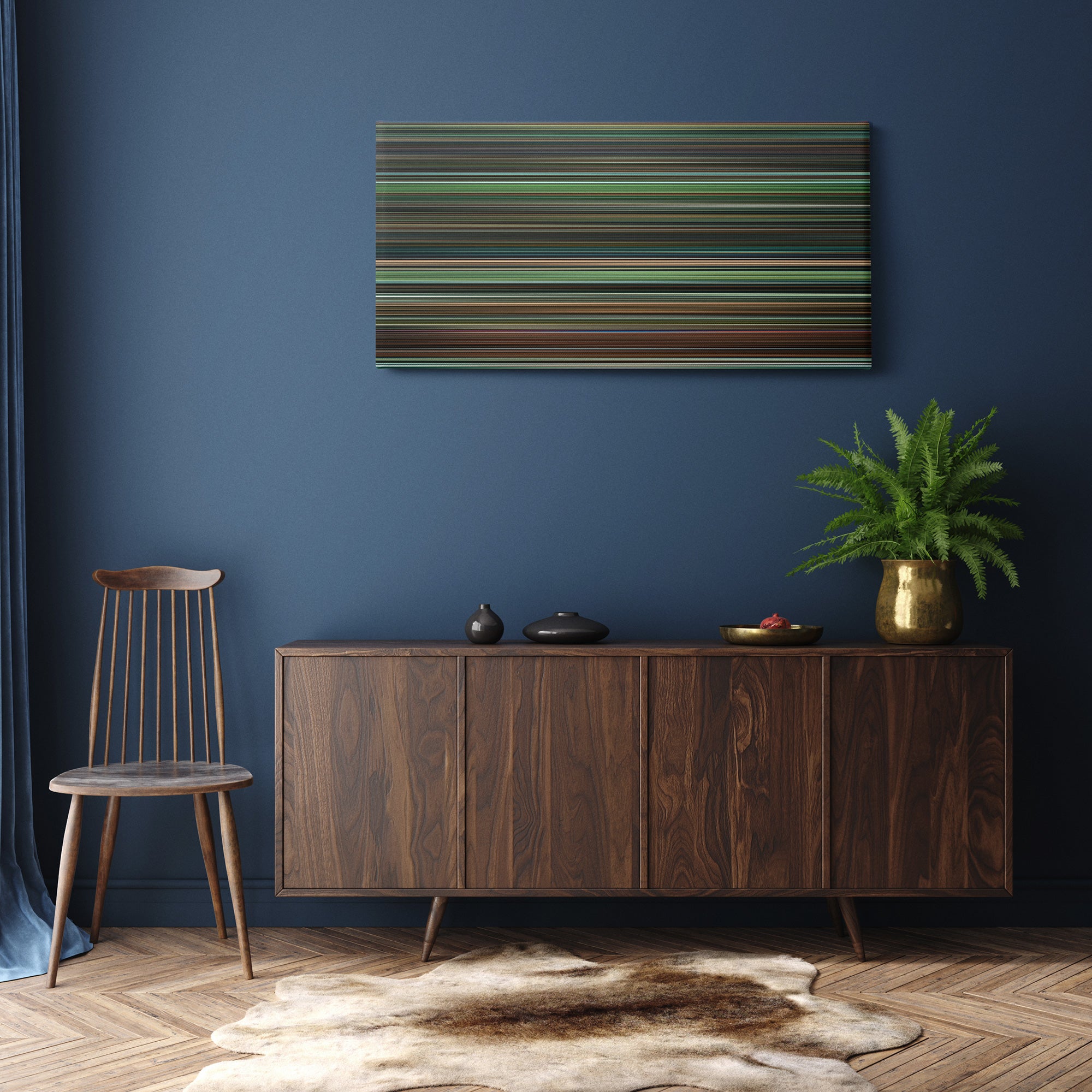 Joker (2019) CineSpectrum Color Spectrum Canvas Print - Hanging Horizontal on Wall in Room