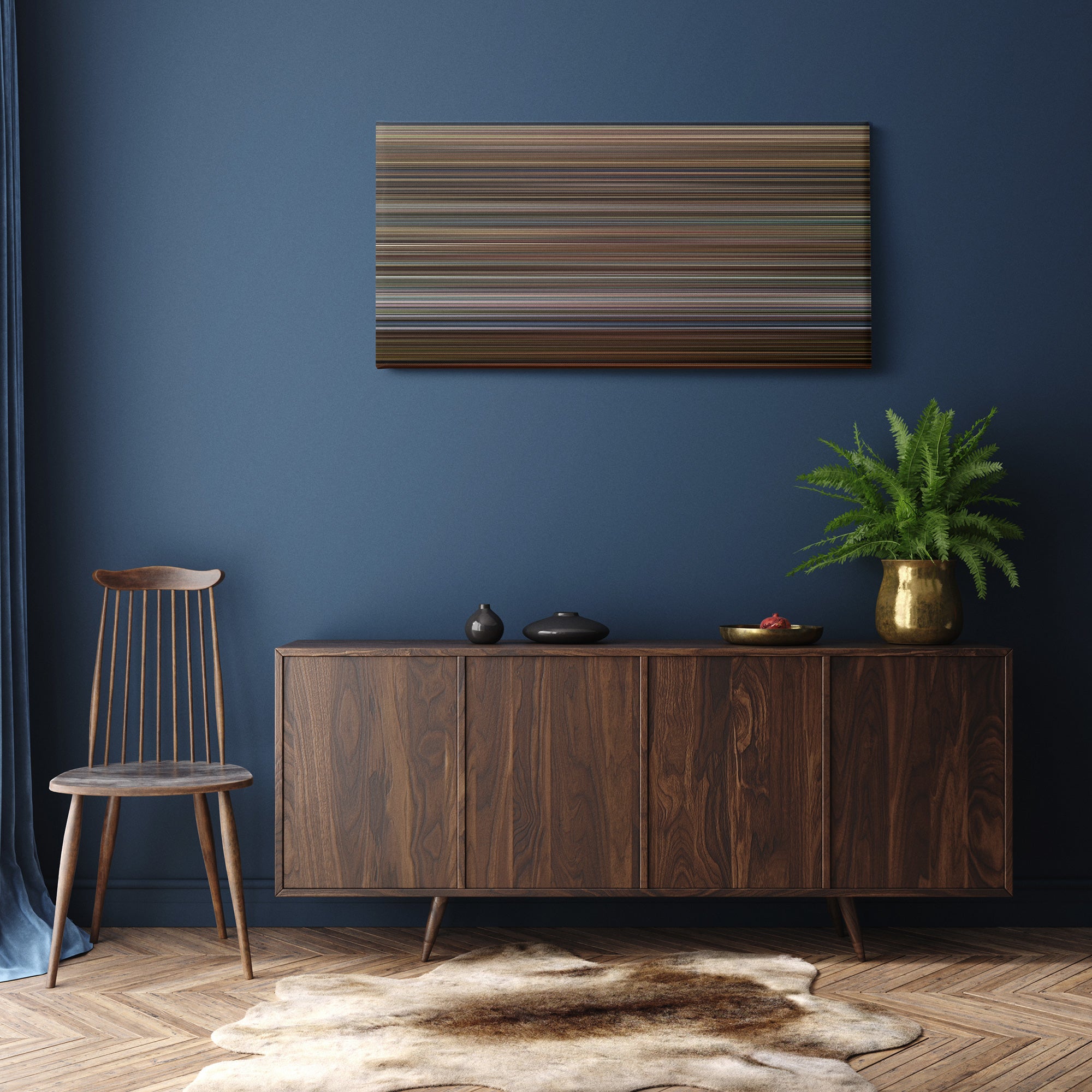 Jumanji (1995) CineSpectrum Color Spectrum Canvas Print - Hanging Horizontal on Wall in Room