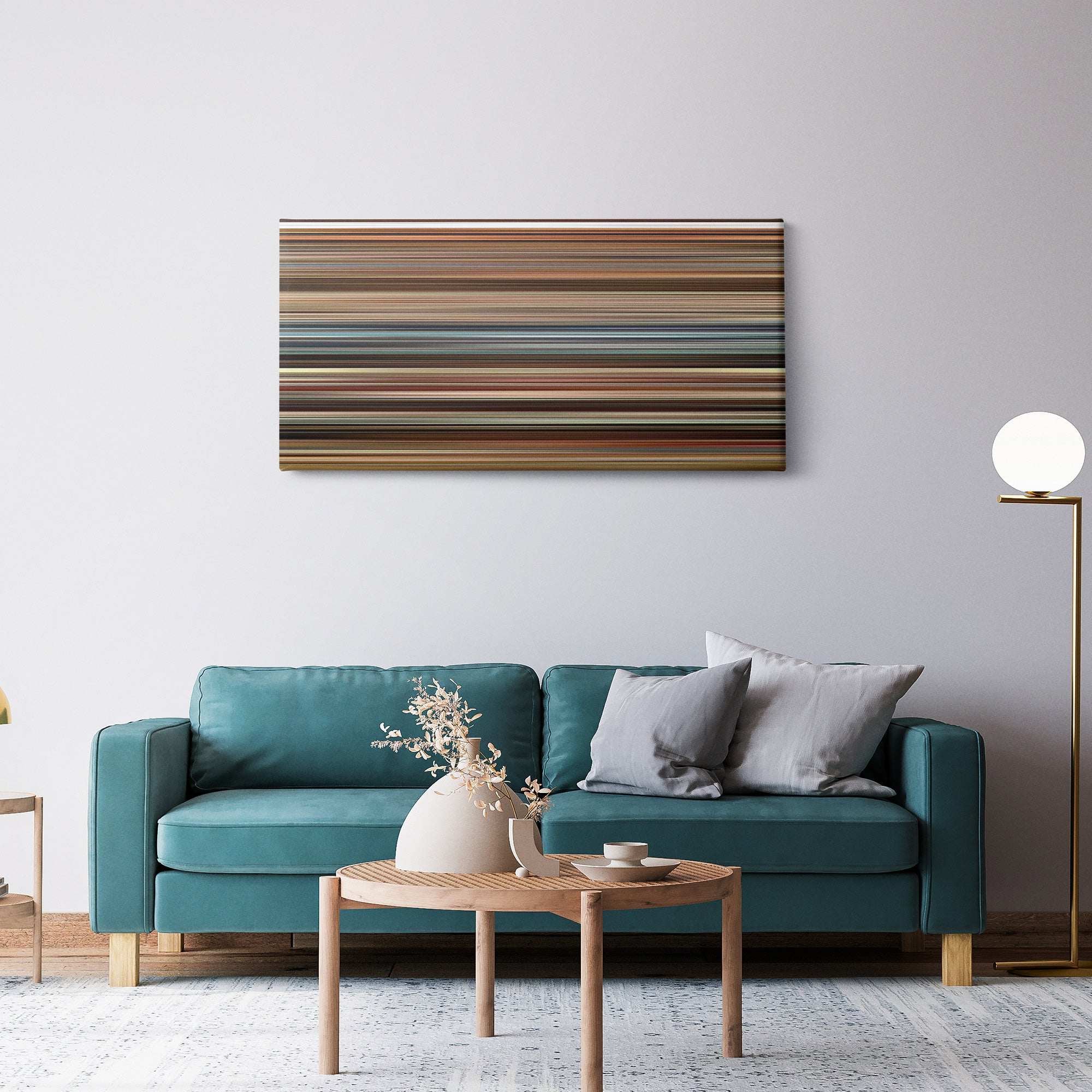 Juno (2007) CineSpectrum Color Spectrum Canvas Print - Hanging Horizontal on Wall in Room