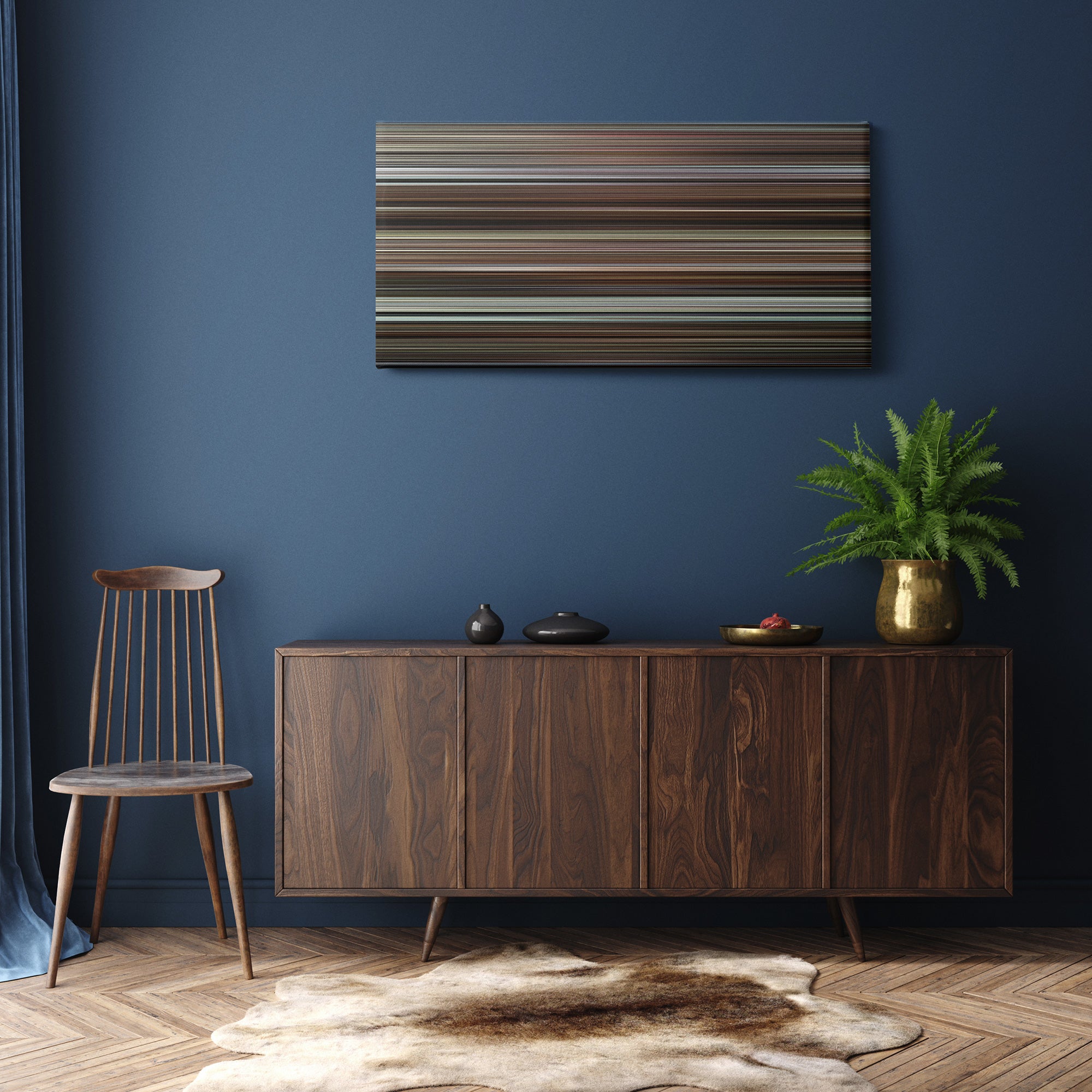 Knives Out (2019) CineSpectrum Color Spectrum Canvas Print - Hanging Horizontal on Wall in Room