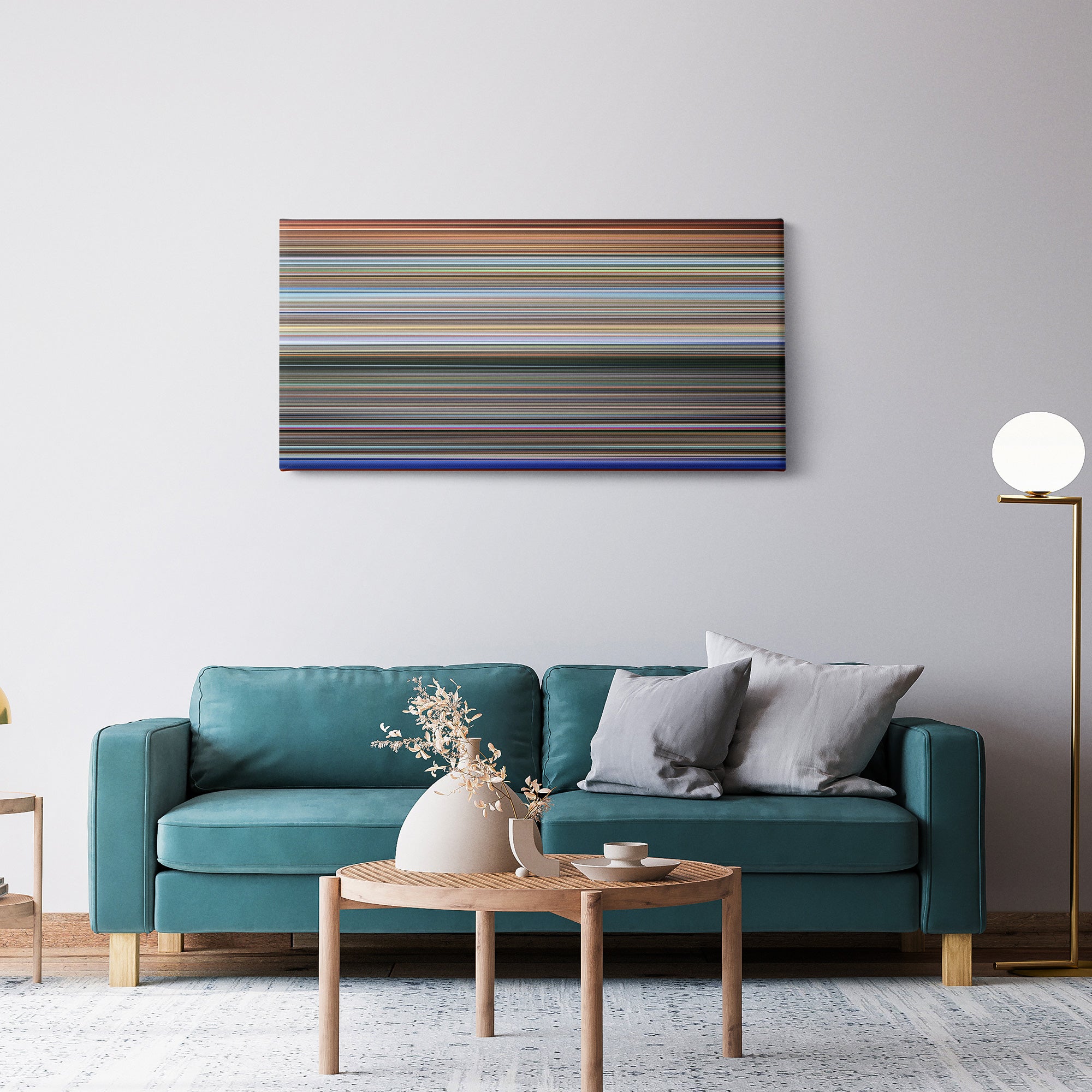 Koyaanisqatsi (1982) CineSpectrum Color Spectrum Canvas Print - Hanging Horizontal on Wall in Room