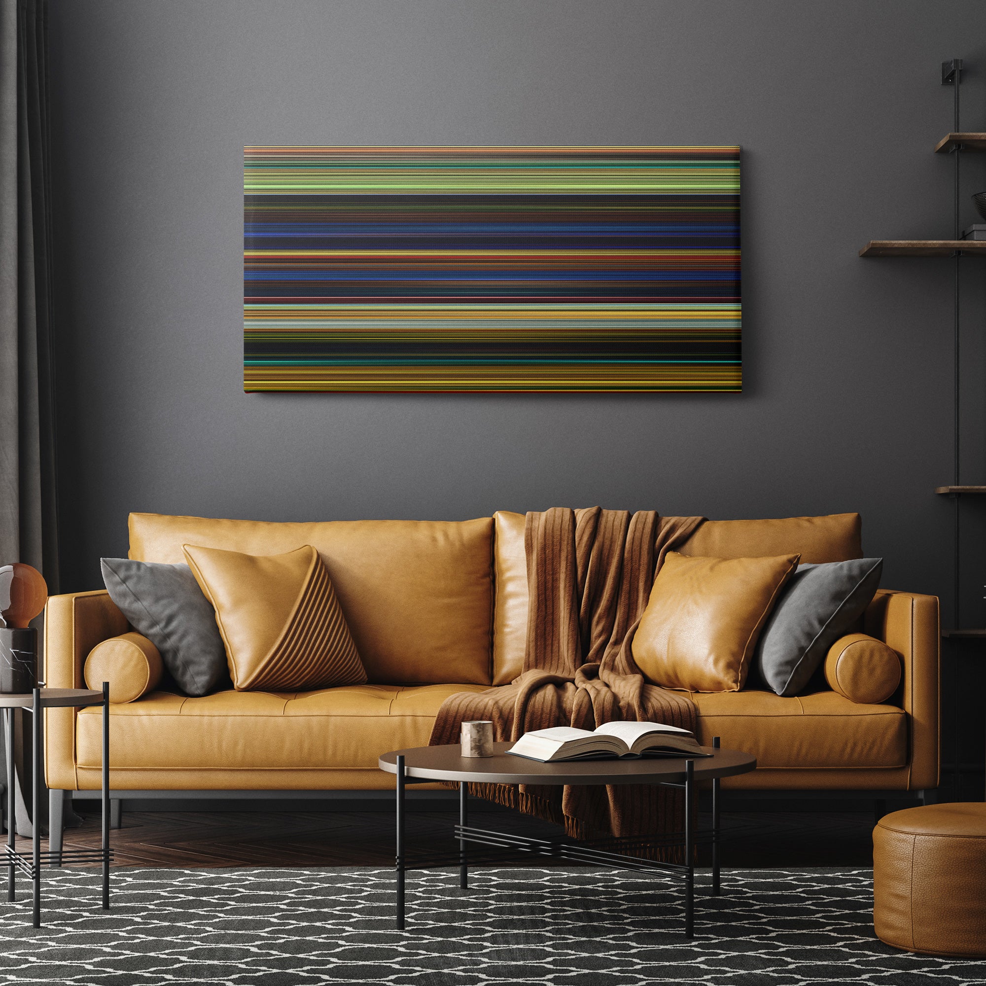 Kung Fu Panda (2008) CineSpectrum Color Spectrum Canvas Print - Hanging Horizontal on Wall in Room