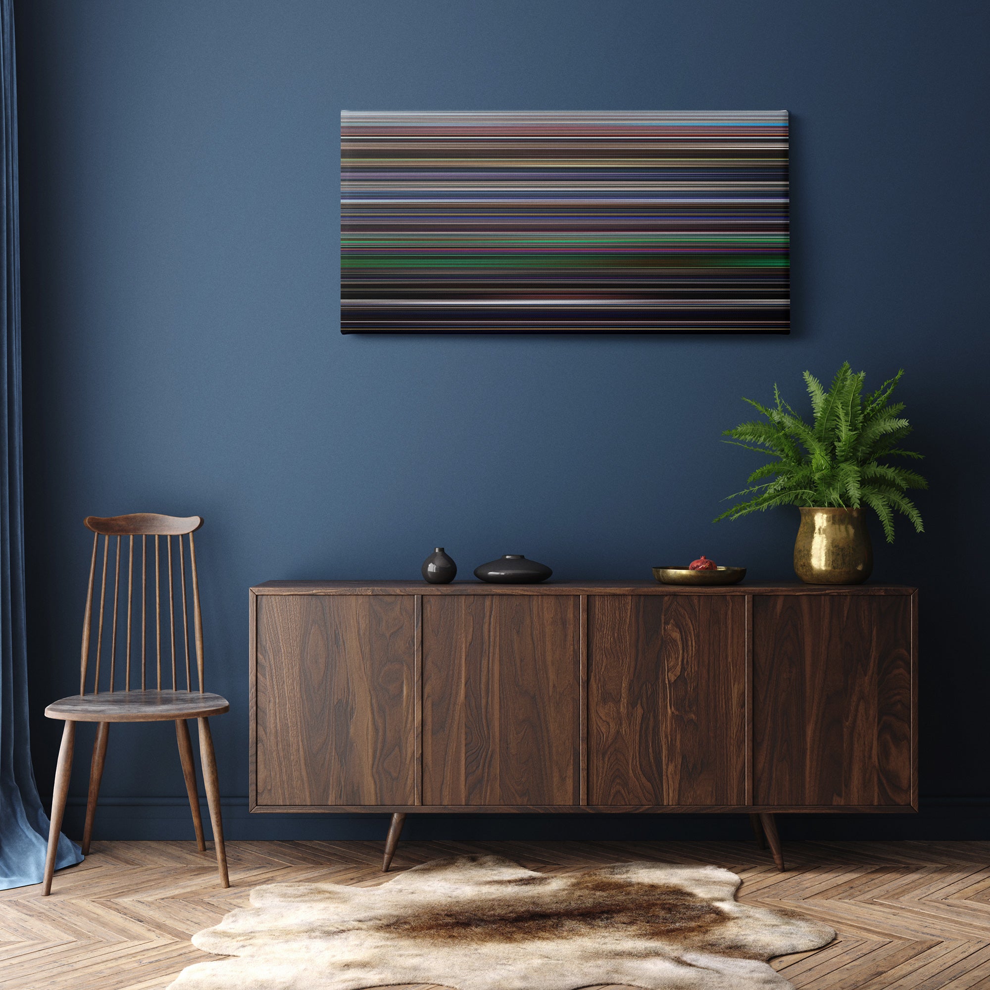 La La Land (2016) CineSpectrum Color Spectrum Canvas Print - Hanging Horizontal on Wall in Room