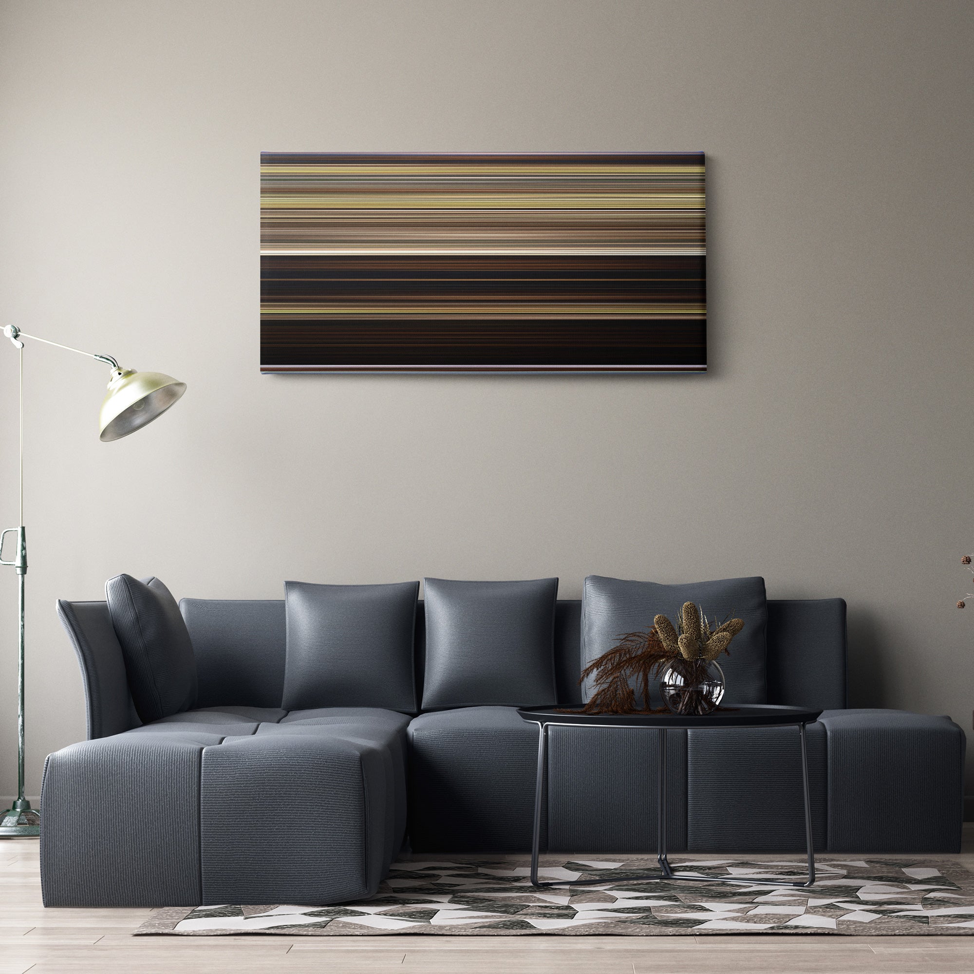 Lady and the Tramp (2019) CineSpectrum Color Spectrum Canvas Print - Hanging Horizontal on Wall in Room