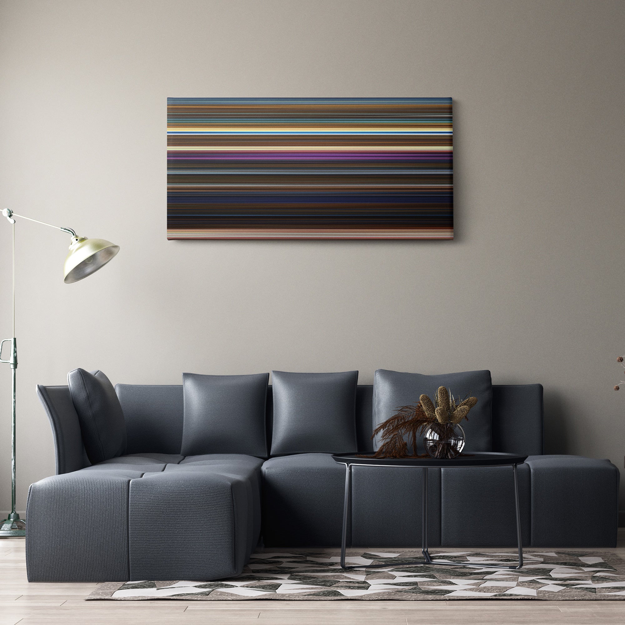 Mary Poppins Returns (2018) CineSpectrum Color Spectrum Canvas Print - Hanging Horizontal on Wall in Room