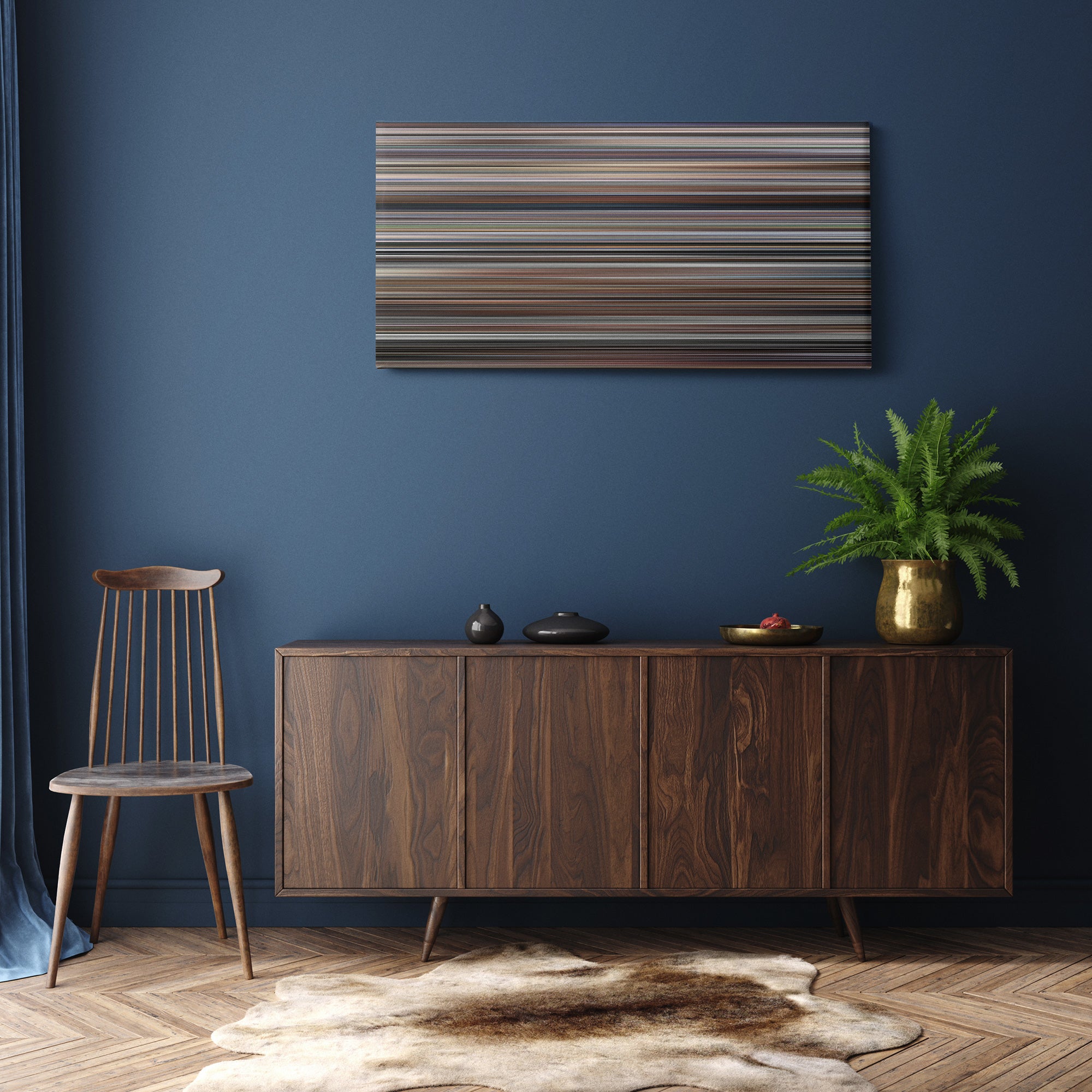 Memento (2000) CineSpectrum Color Spectrum Canvas Print - Hanging Horizontal on Wall in Room