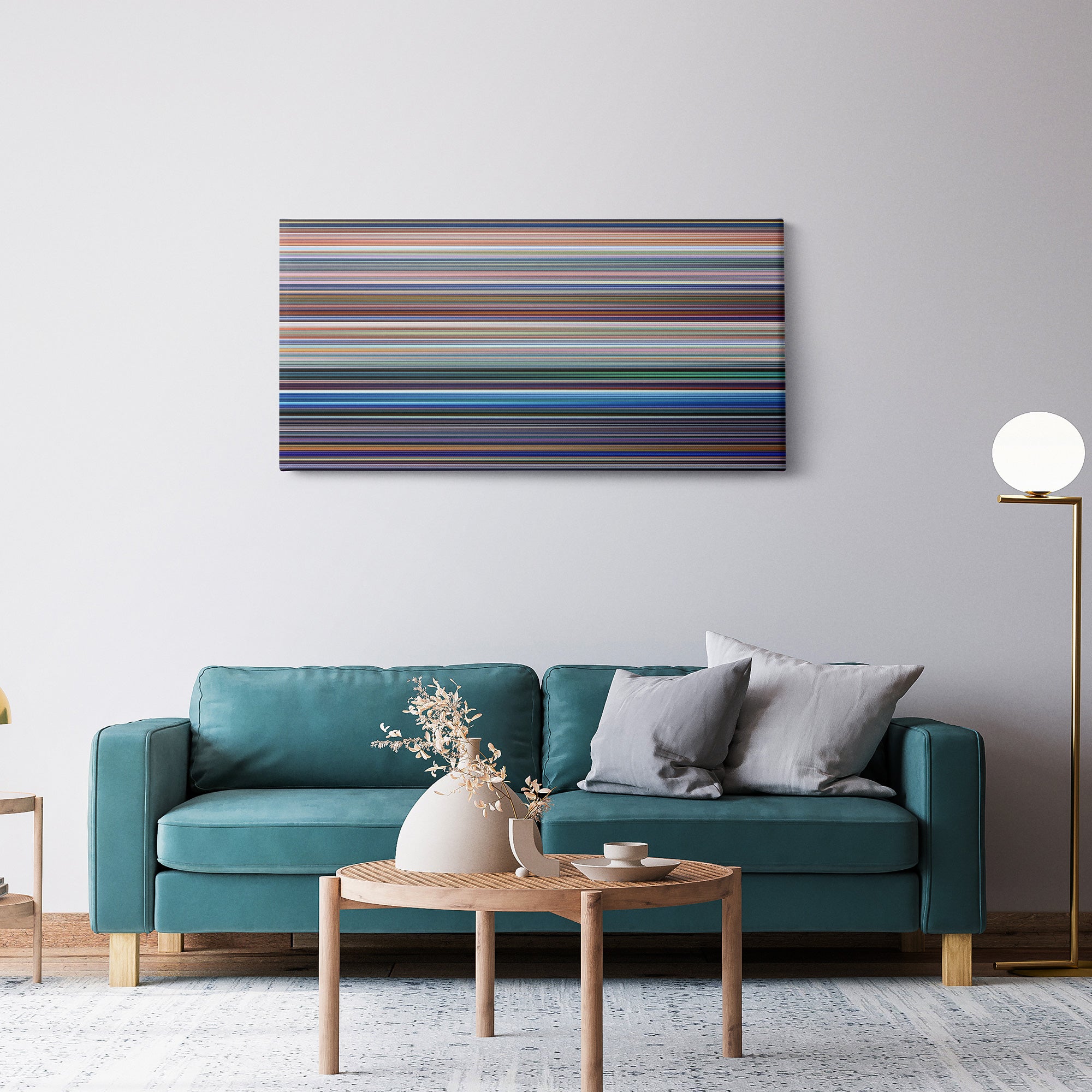 Monsters Inc (2001) CineSpectrum Color Spectrum Canvas Print - Hanging Horizontal on Wall in Room