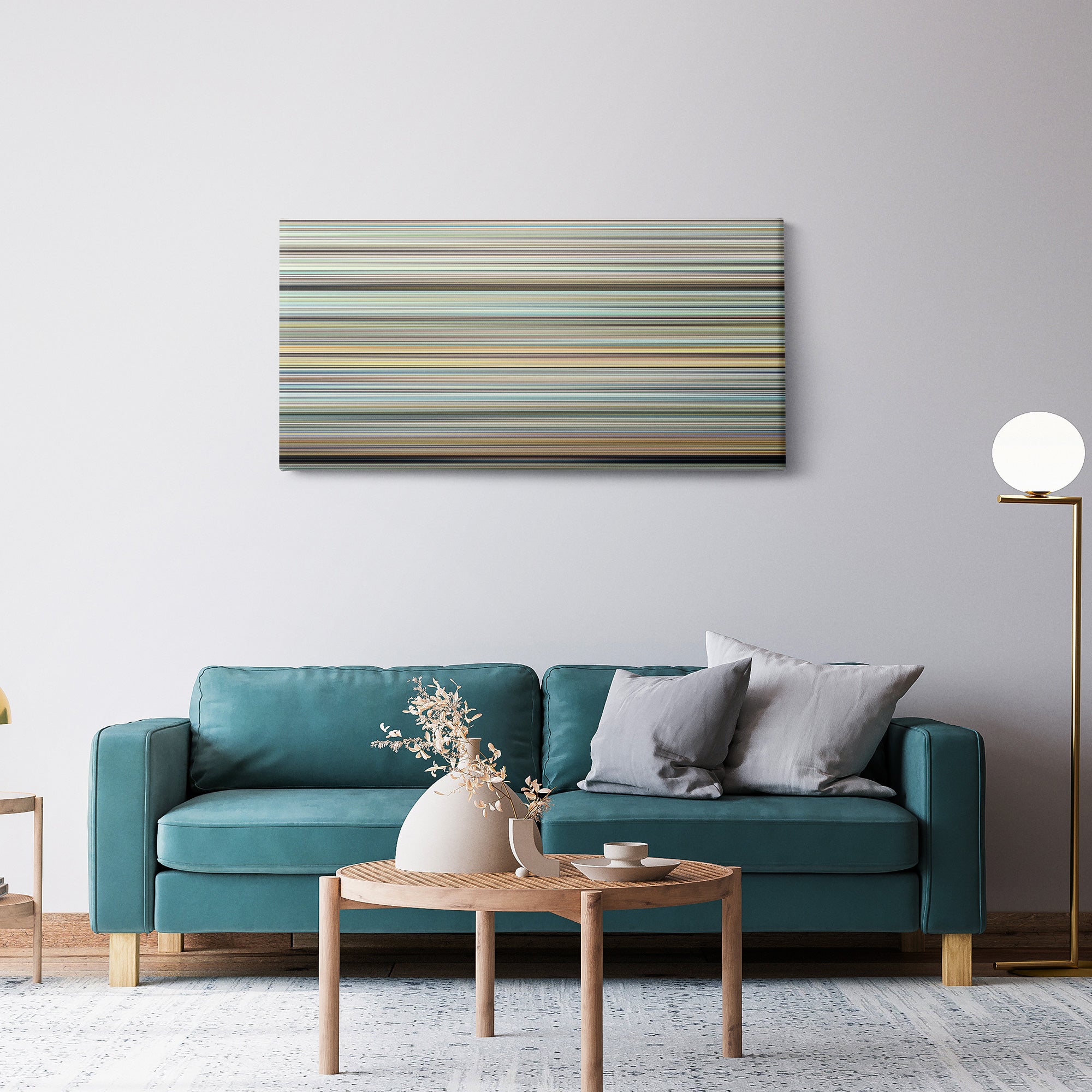 Ocean Waves (1993) CineSpectrum Color Spectrum Canvas Print - Hanging Horizontal on Wall in Room