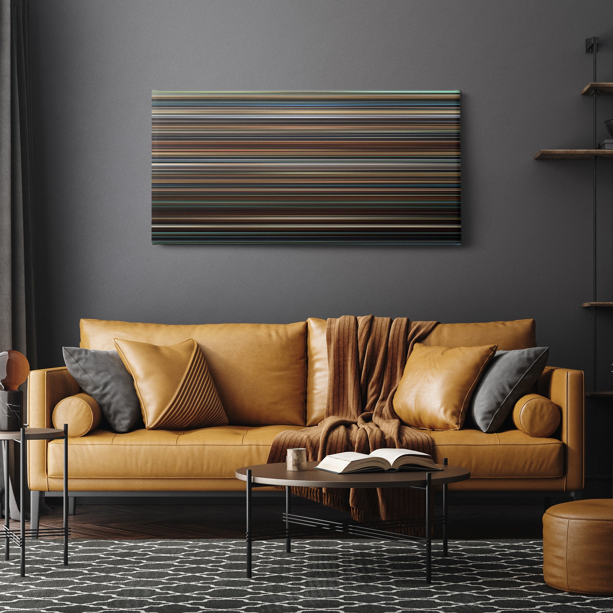 Ocean's Eight (2018) CineSpectrum Color Spectrum Canvas Print - Hanging Horizontal on Wall in Room