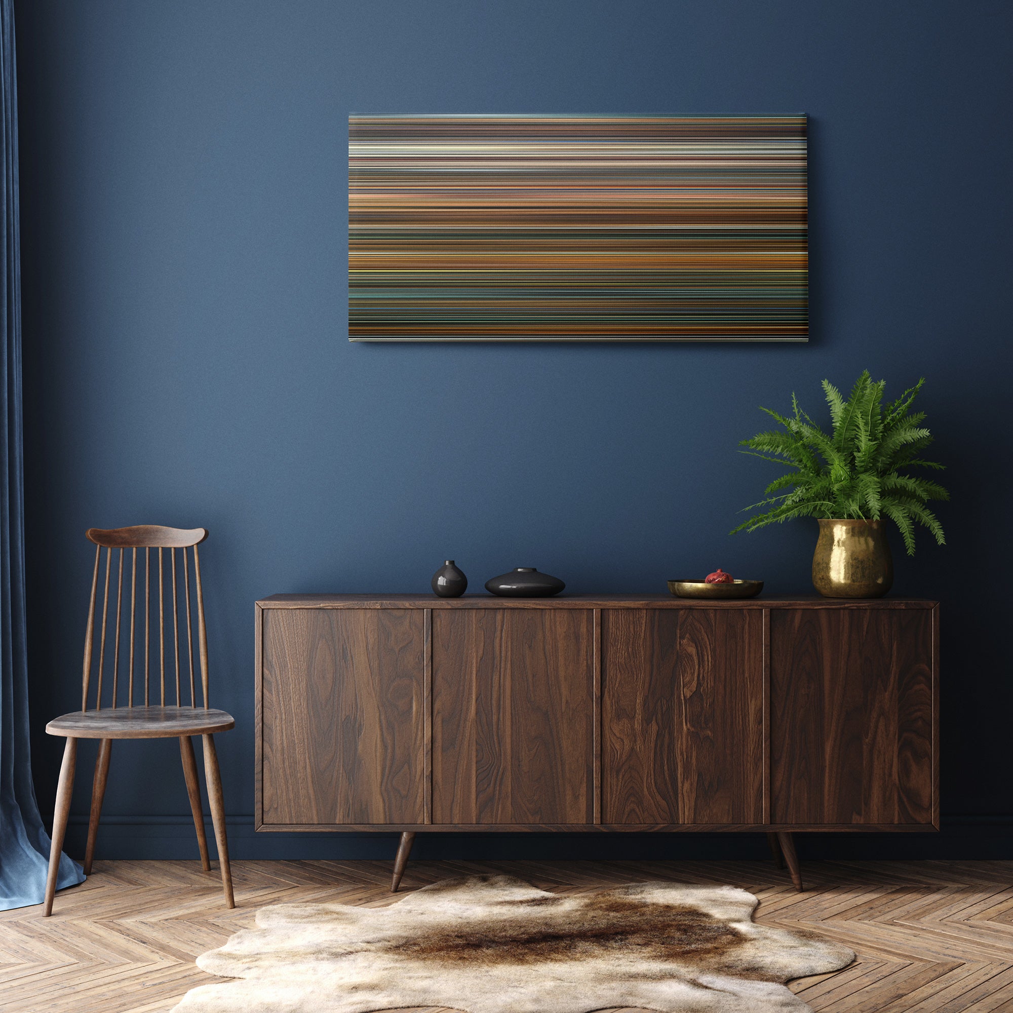 Ocean's Eleven (2001) CineSpectrum Color Spectrum Canvas Print - Hanging Horizontal on Wall in Room