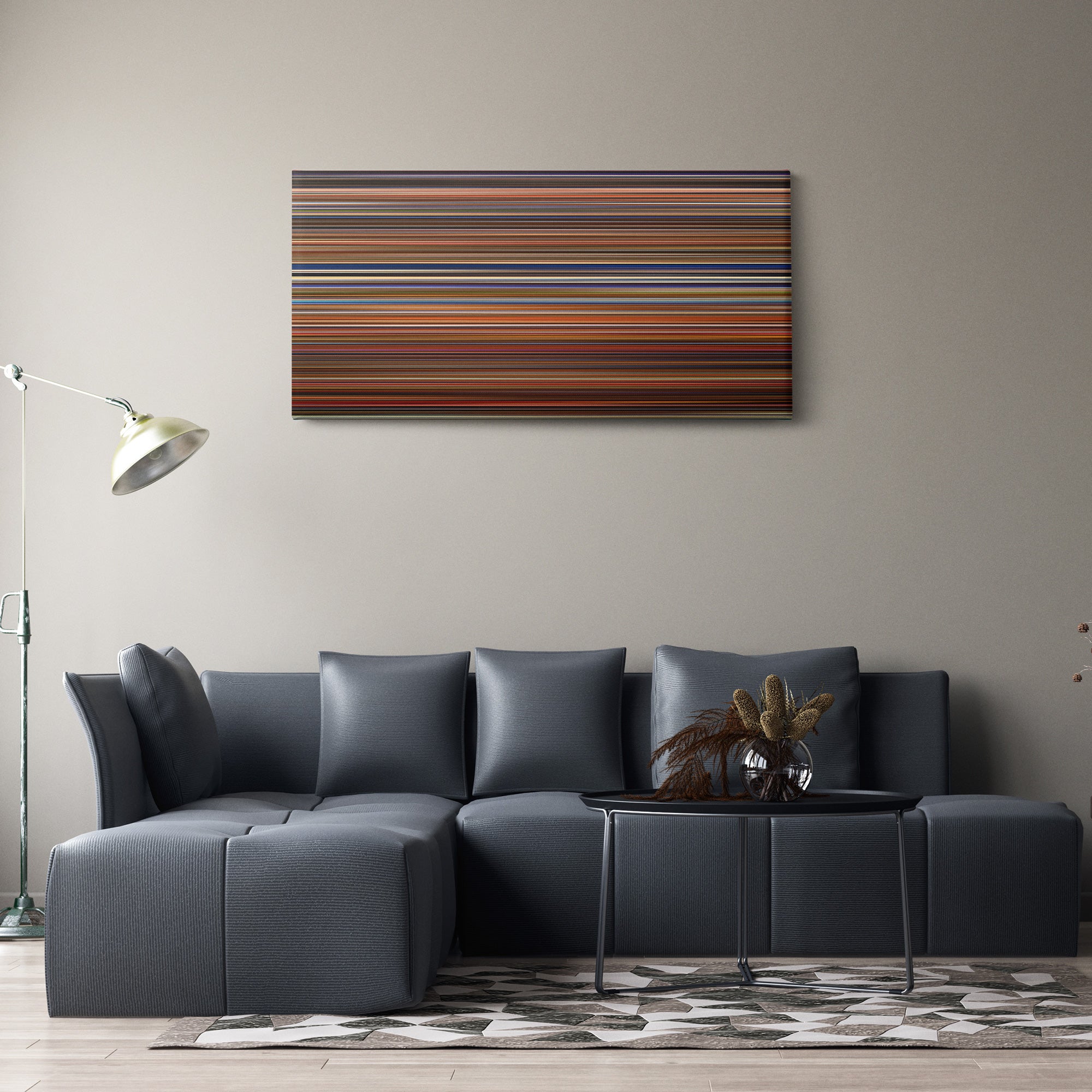 Ocean's Thirteen (2007) CineSpectrum Color Spectrum Canvas Print - Hanging Horizontal on Wall in Room