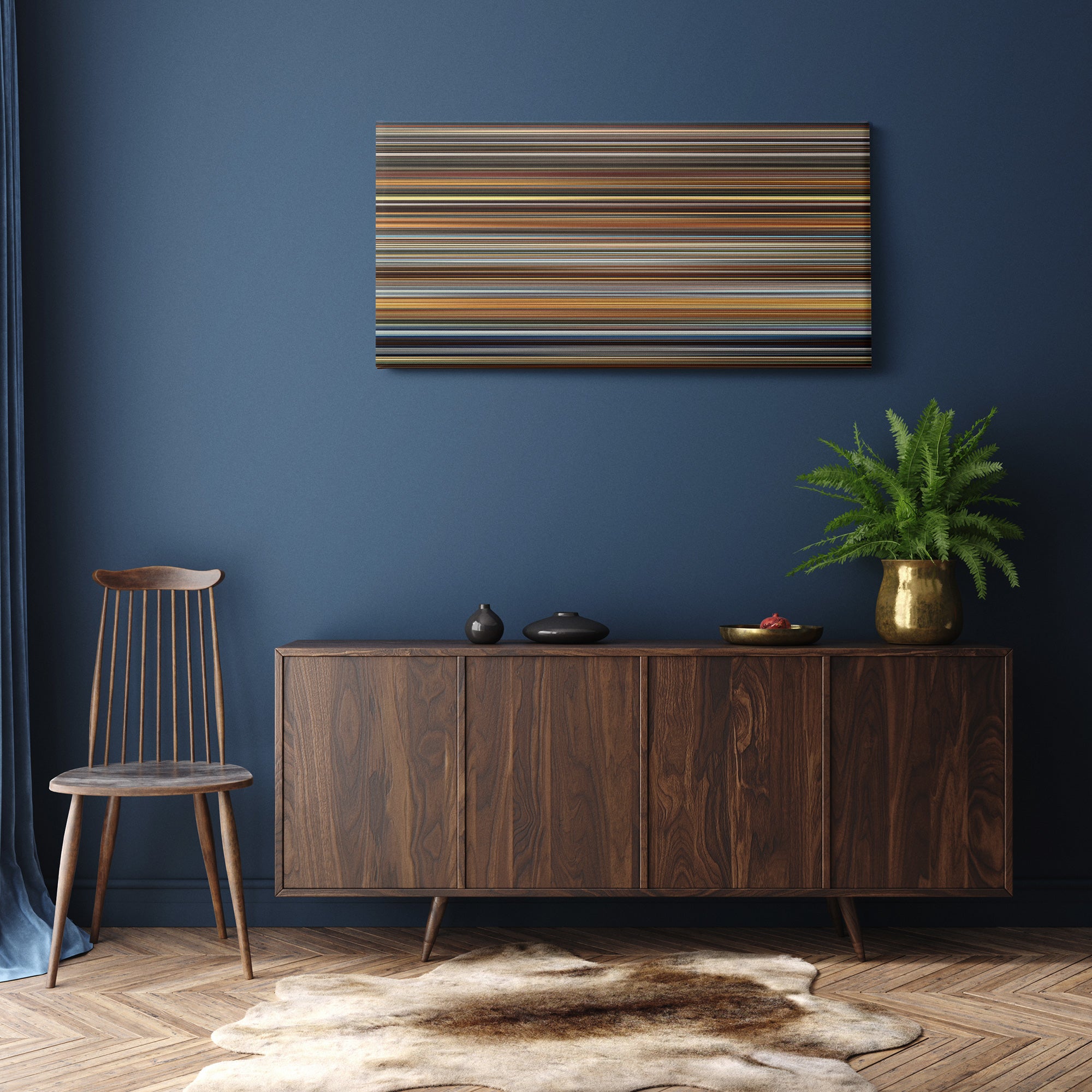 Ocean's Twelve (2004) CineSpectrum Color Spectrum Canvas Print - Hanging Horizontal on Wall in Room