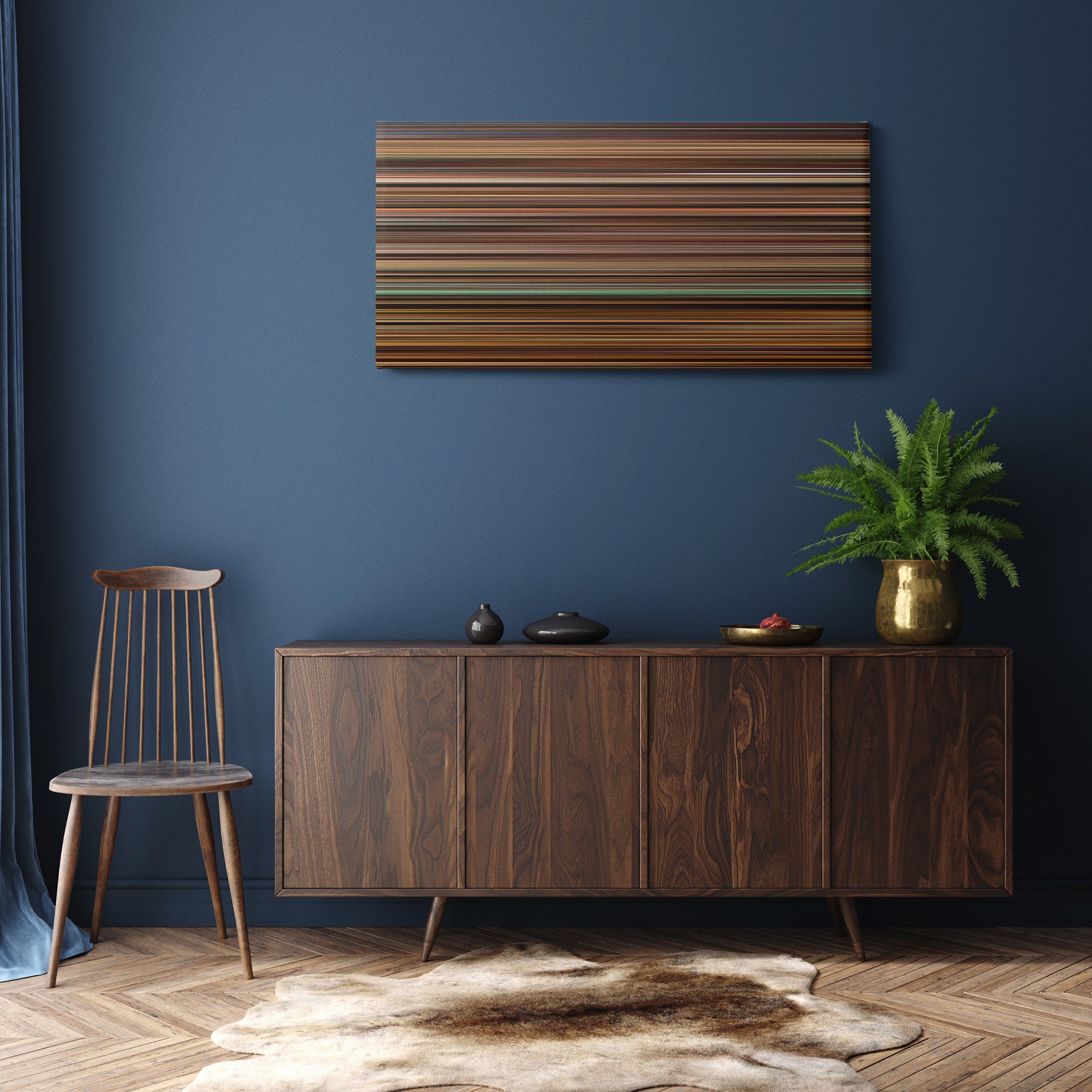 Once Upon a Time in Mexico (2003) CineSpectrum Color Spectrum Canvas Print - Hanging Horizontal on Wall in Room