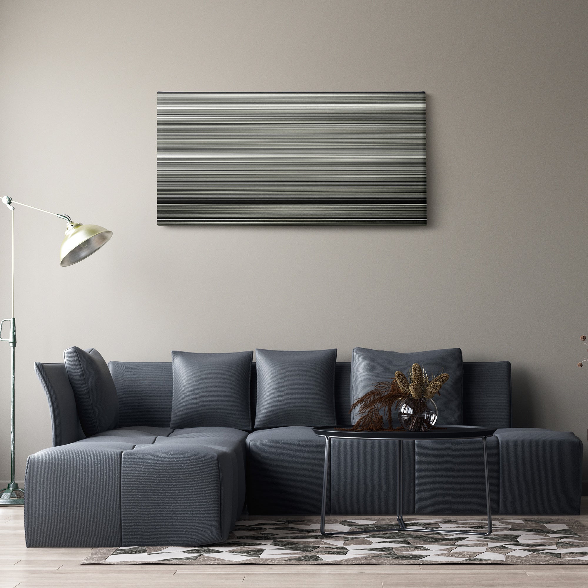 Pi (1998) CineSpectrum Color Spectrum Canvas Print - Hanging Horizontal on Wall in Room