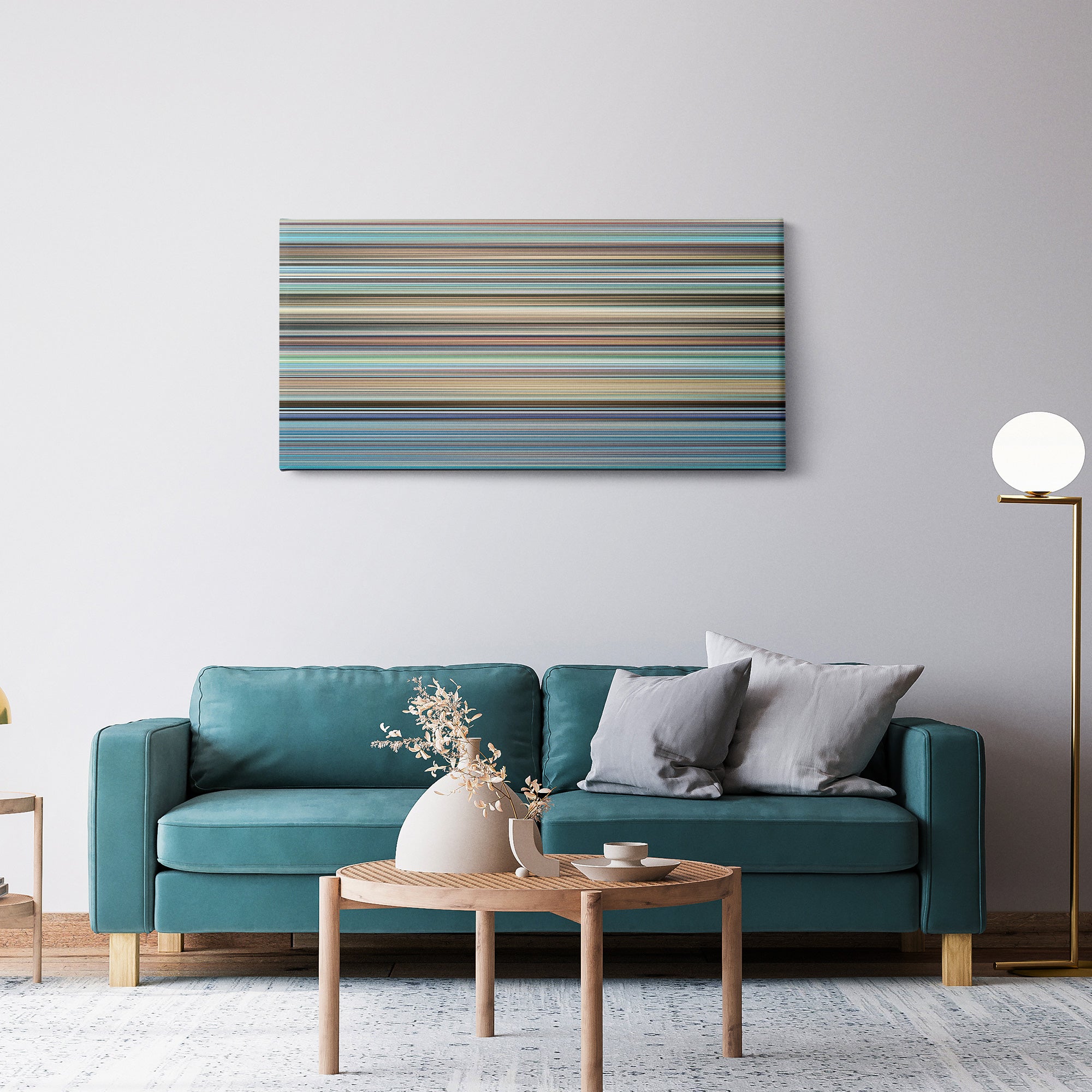 Porco Rosso (1992) CineSpectrum Color Spectrum Canvas Print - Hanging Horizontal on Wall in Room