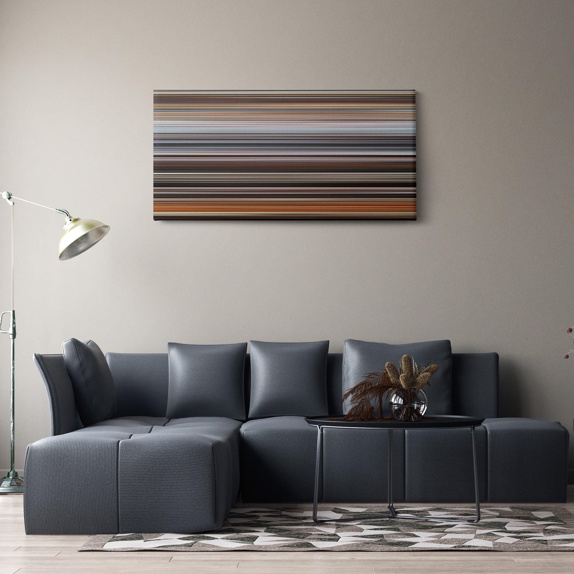Quantum of Solace (2008) CineSpectrum Color Spectrum Canvas Print - Hanging Horizontal on Wall in Room