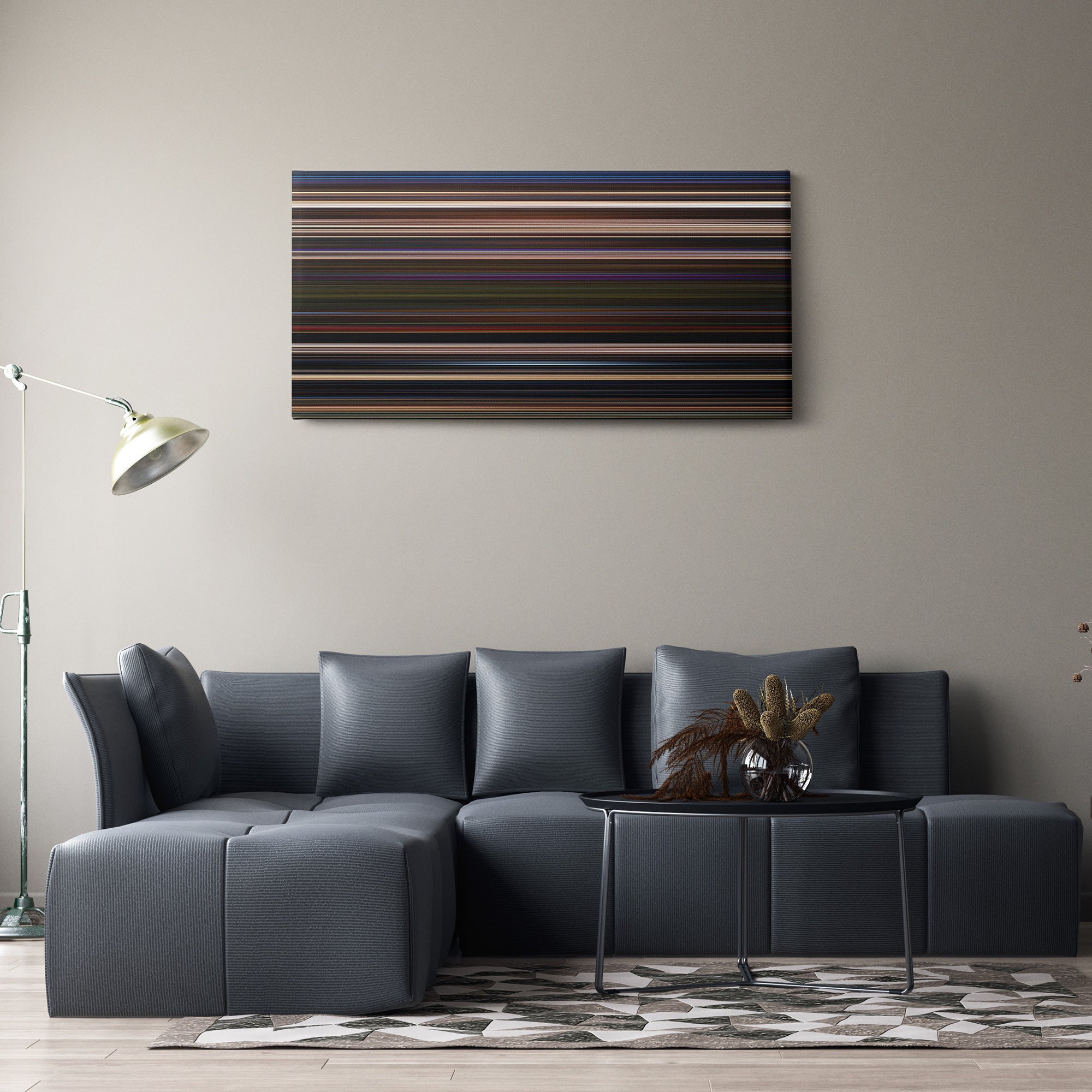 Rambo - Last Blood (2019) CineSpectrum Color Spectrum Canvas Print - Hanging Horizontal on Wall in Room