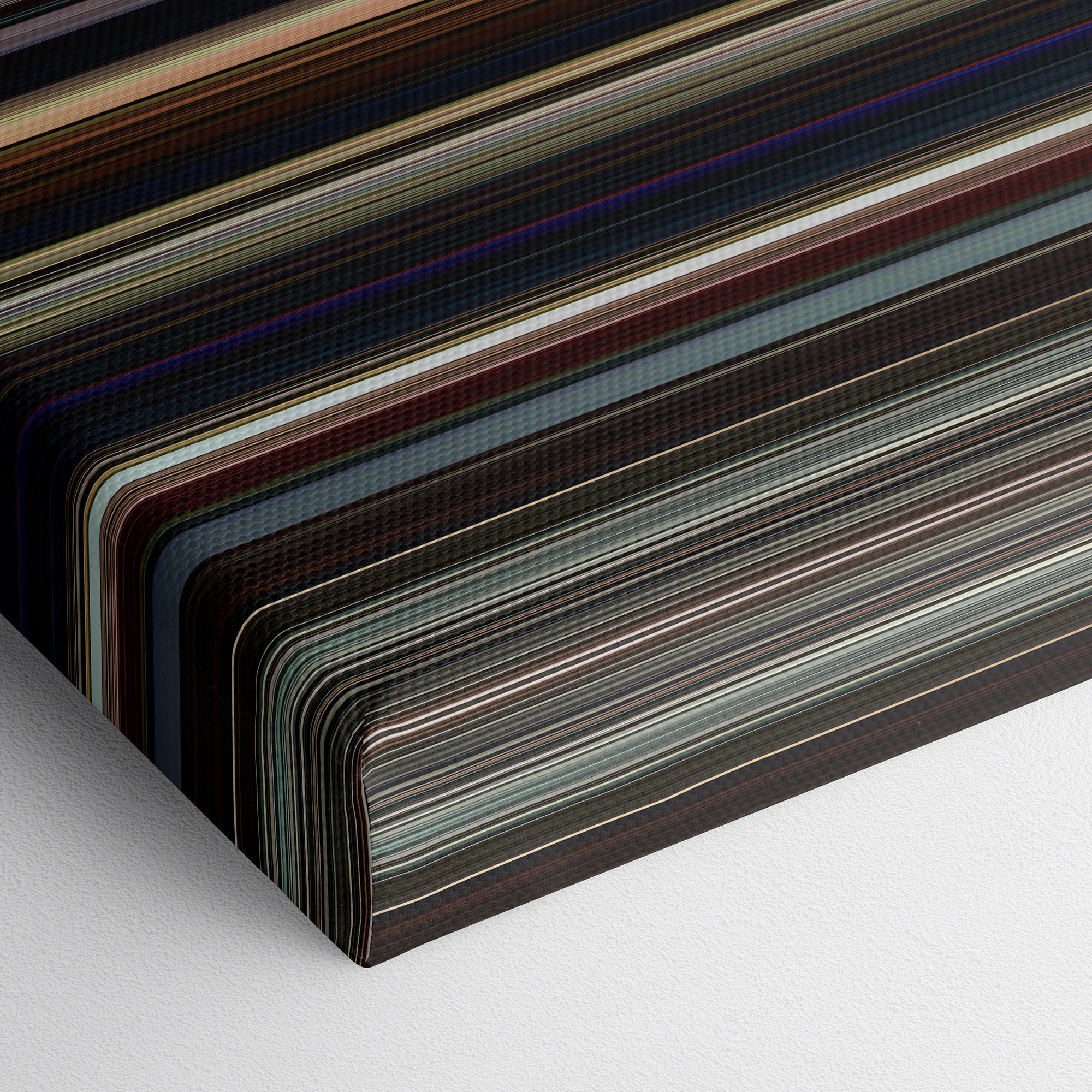 Saltburn (2023) CineSpectrum Color Spectrum Canvas Print - Close Up of Bottom of Print