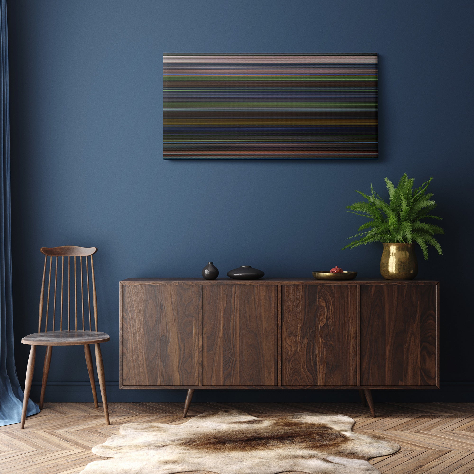 Saw VII (2010) CineSpectrum Color Spectrum Canvas Print - Hanging Horizontal on Wall in Room