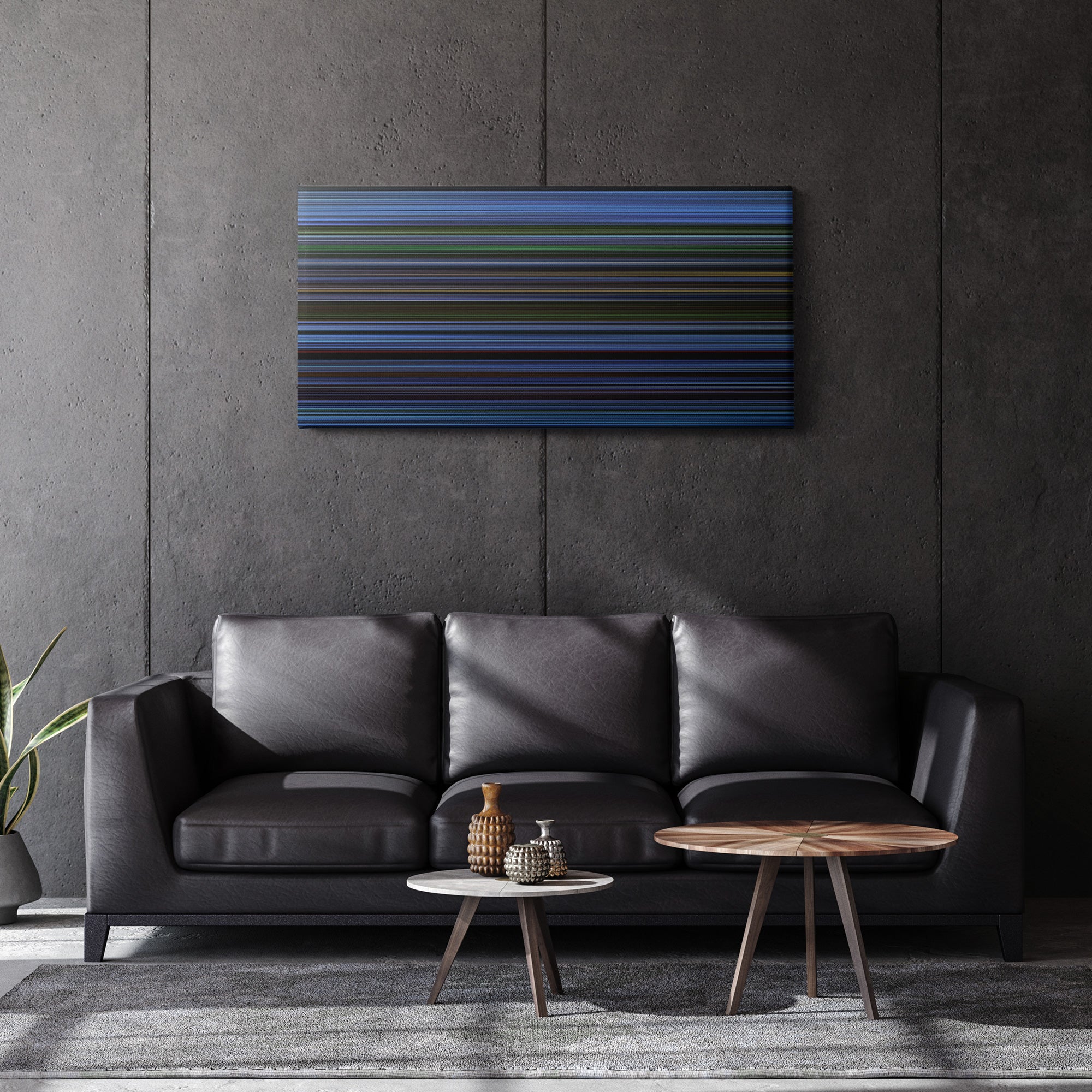 Saw (2004) CineSpectrum Color Spectrum Canvas Print - Hanging Horizontal on Wall in Room