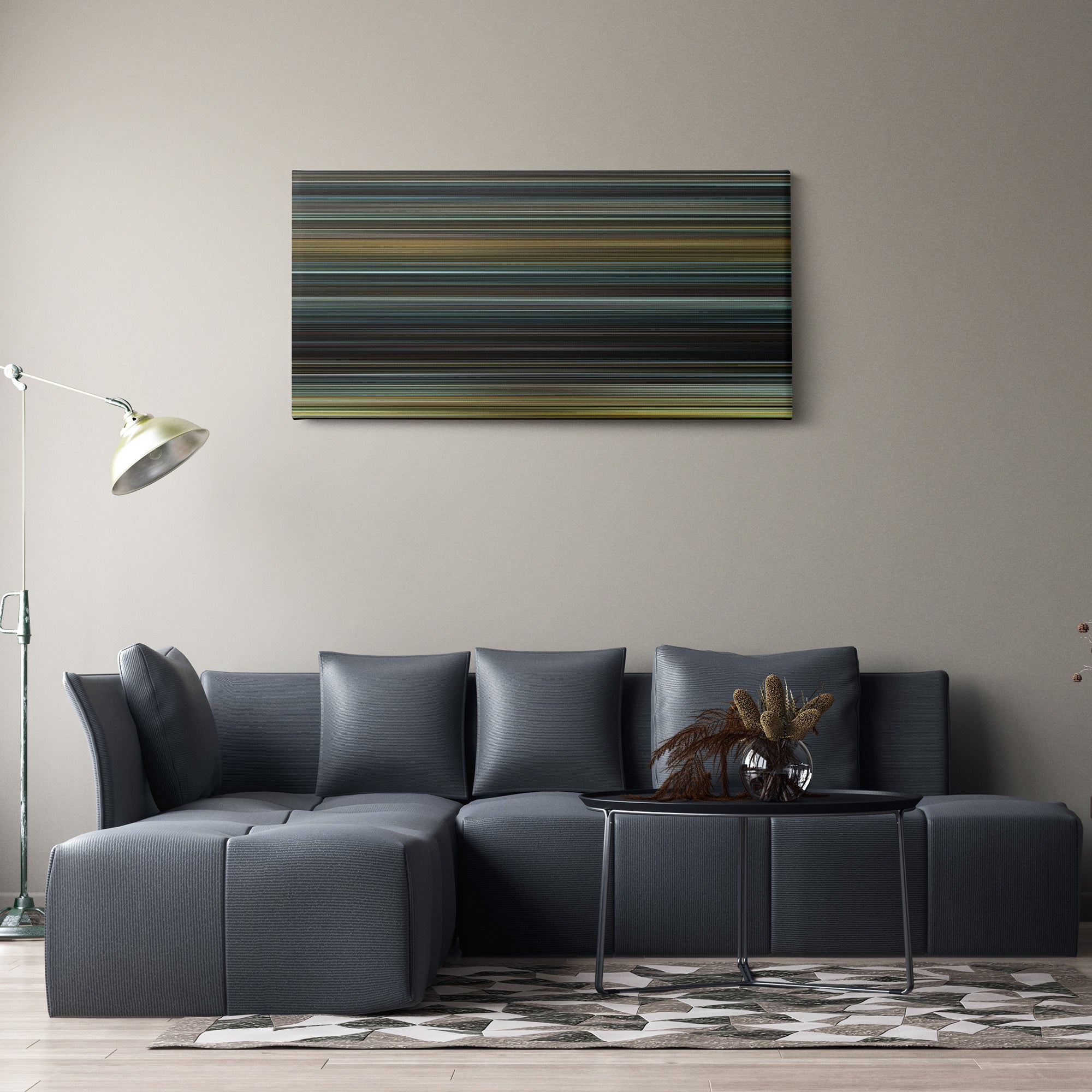 Se7en (1995) CineSpectrum Color Spectrum Canvas Print - Hanging Horizontal on Wall in Room