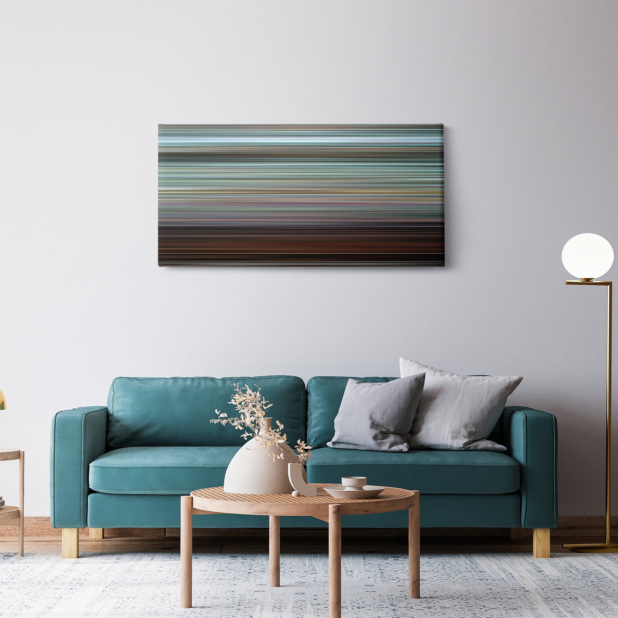 Shaun of the Dead (2004) CineSpectrum Color Spectrum Canvas Print - Hanging Horizontal on Wall in Room