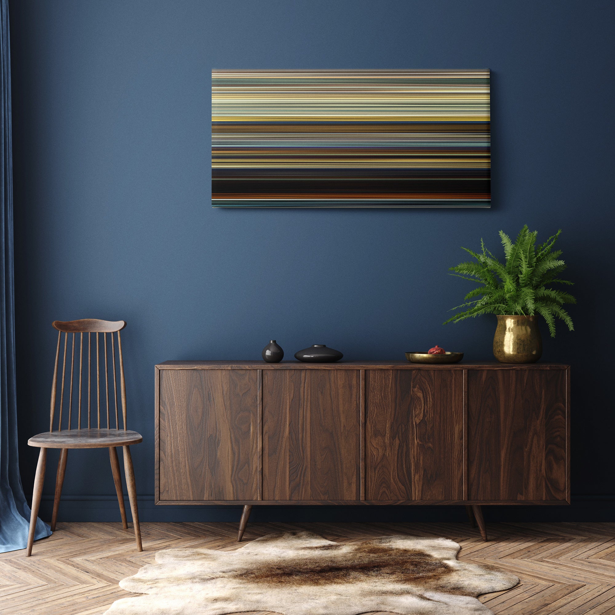 Sicario (2015) CineSpectrum Color Spectrum Canvas Print - Hanging Horizontal on Wall in Room