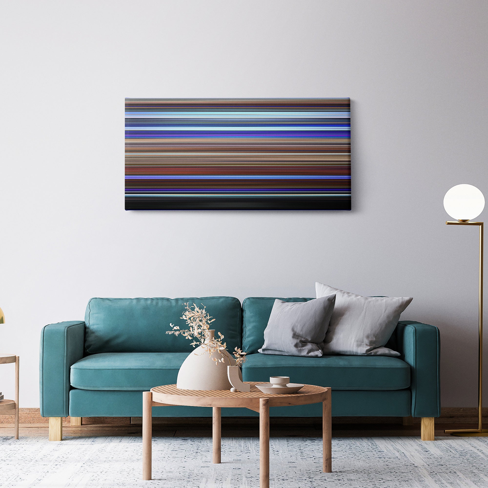 Soul (2020) CineSpectrum Color Spectrum Canvas Print - Hanging Horizontal on Wall in Room