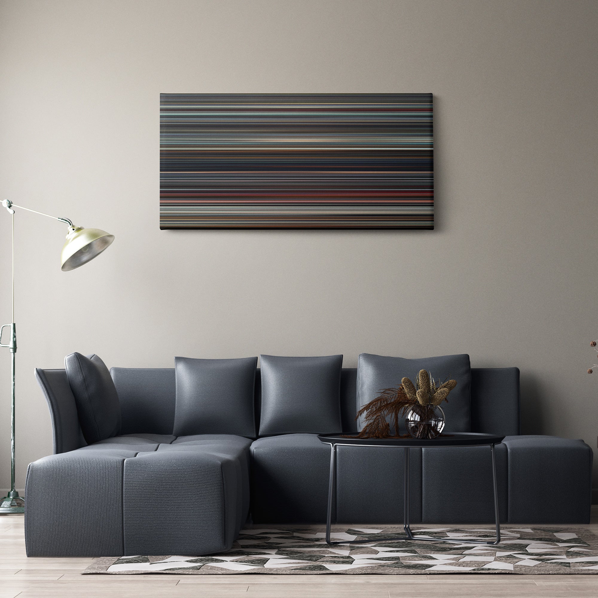 Star Wars Episode VIII - The Last Jedi (2017) CineSpectrum Color Spectrum Canvas Print - Hanging Horizontal on Wall in Room